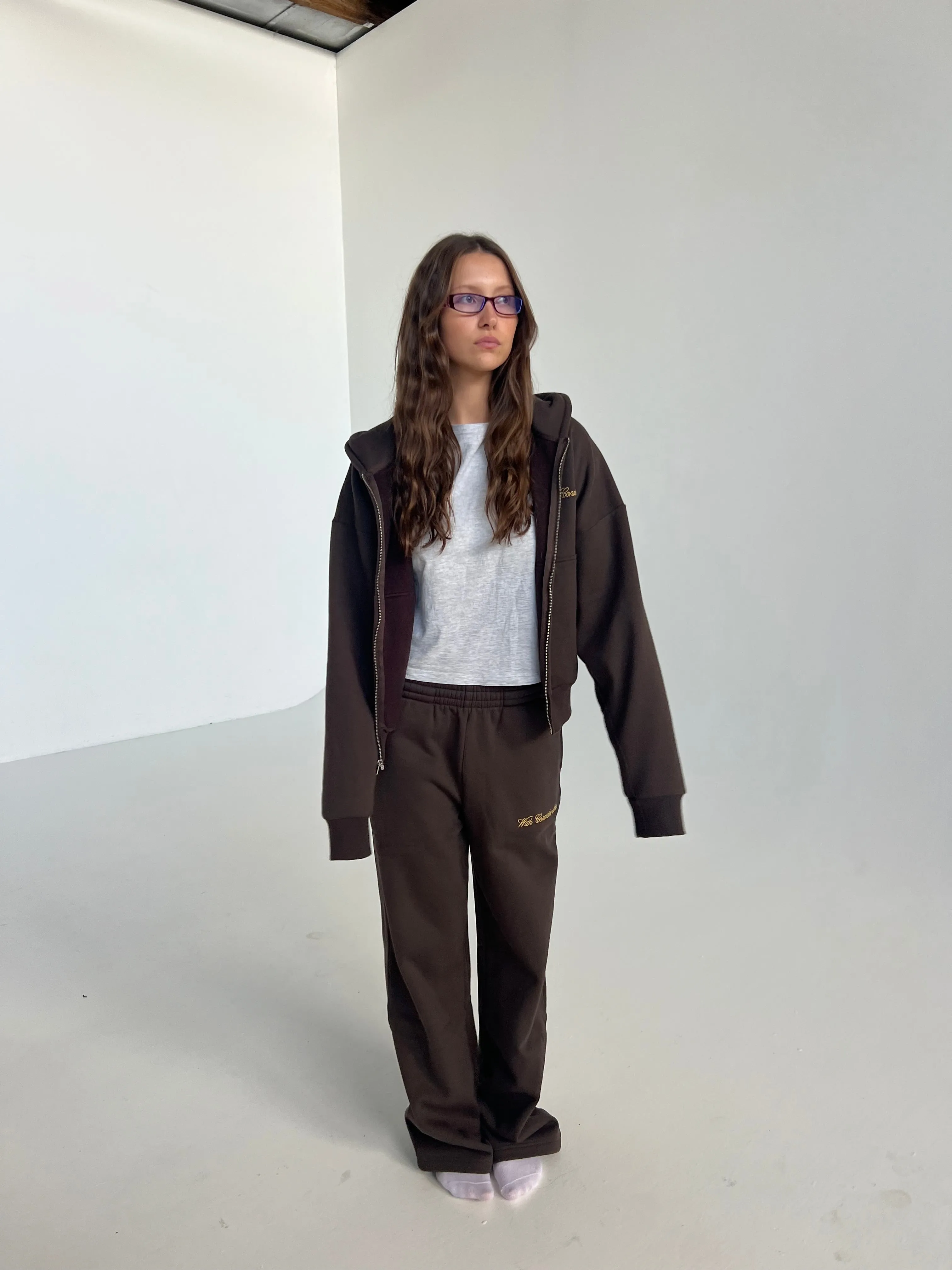 Signature Zip Up Hoodie | Brown sold by With Consideration product image thumbnail 2