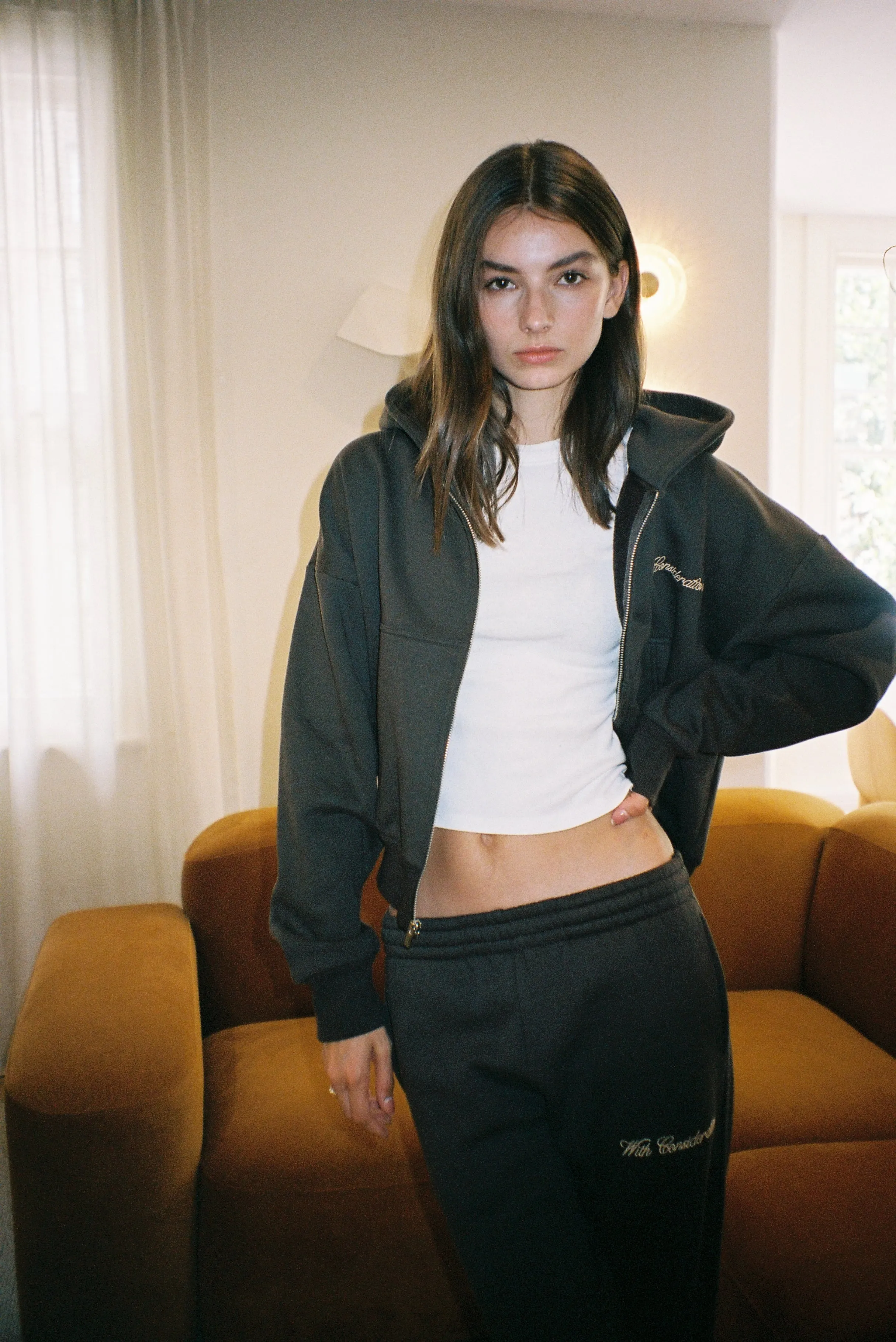 Signature Zip Up Hoodie | Brown sold by With Consideration product image thumbnail 4