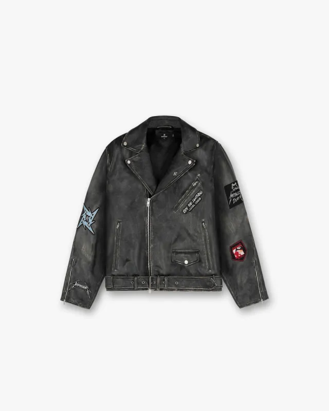 Represent X Metallica Leather Jacket - Black sold by Represent
