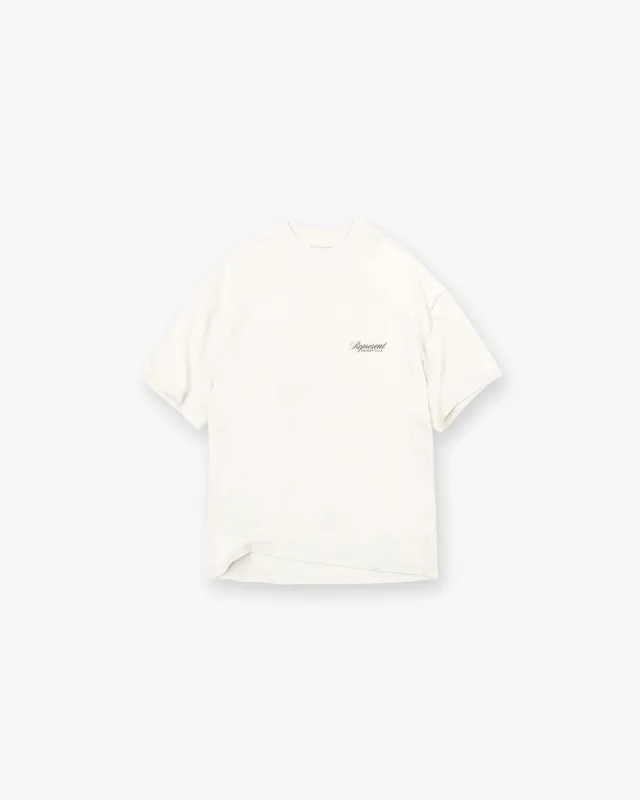 Represent Owners Club Script T-Shirt - Flat White sold by Represent