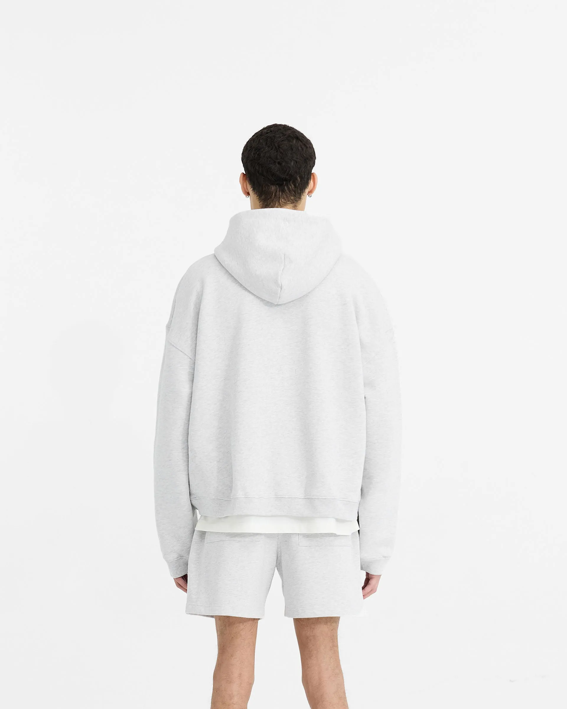 Initial Boxy Zip Through Hoodie - Ice Grey Marl sold by Represent product image thumbnail 4