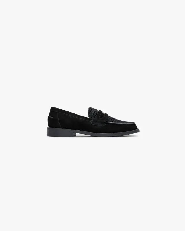 Womens Represent X Duke + Dexter Suede Rattan Penny Loafer - Black sold by Represent