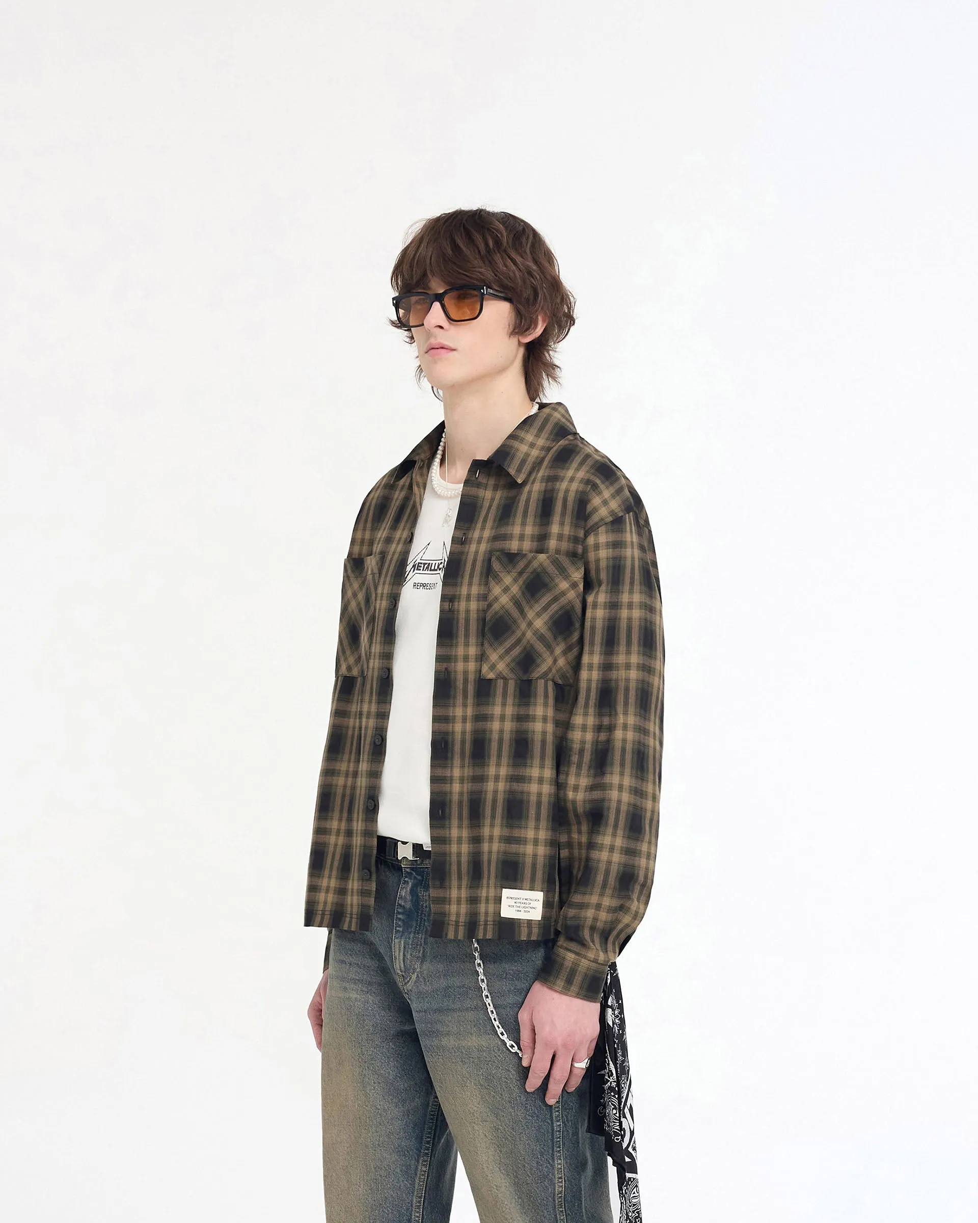Represent X Metallica Flannel Shirt - Tobacco sold by Represent product image thumbnail 4