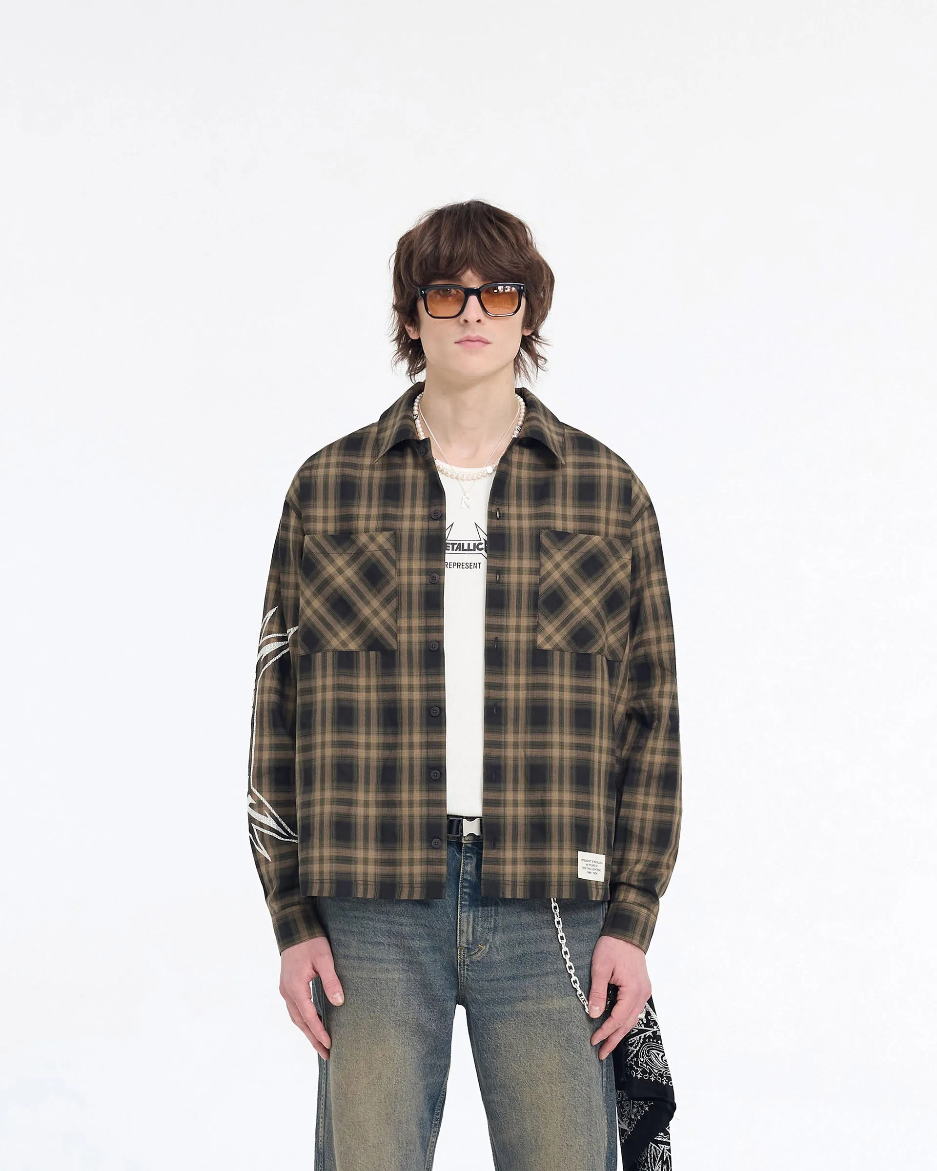 Represent X Metallica Flannel Shirt - Tobacco sold by Represent product image thumbnail 3