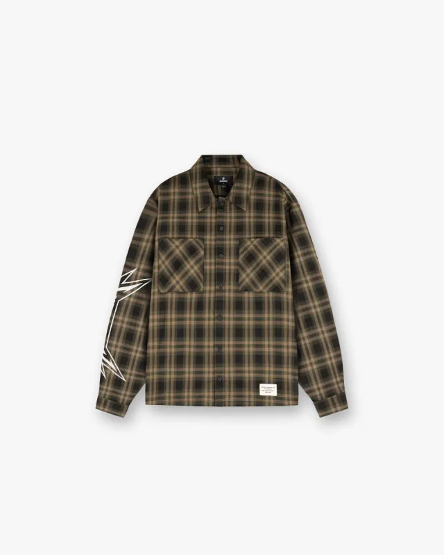Represent X Metallica Flannel Shirt - Tobacco sold by Represent