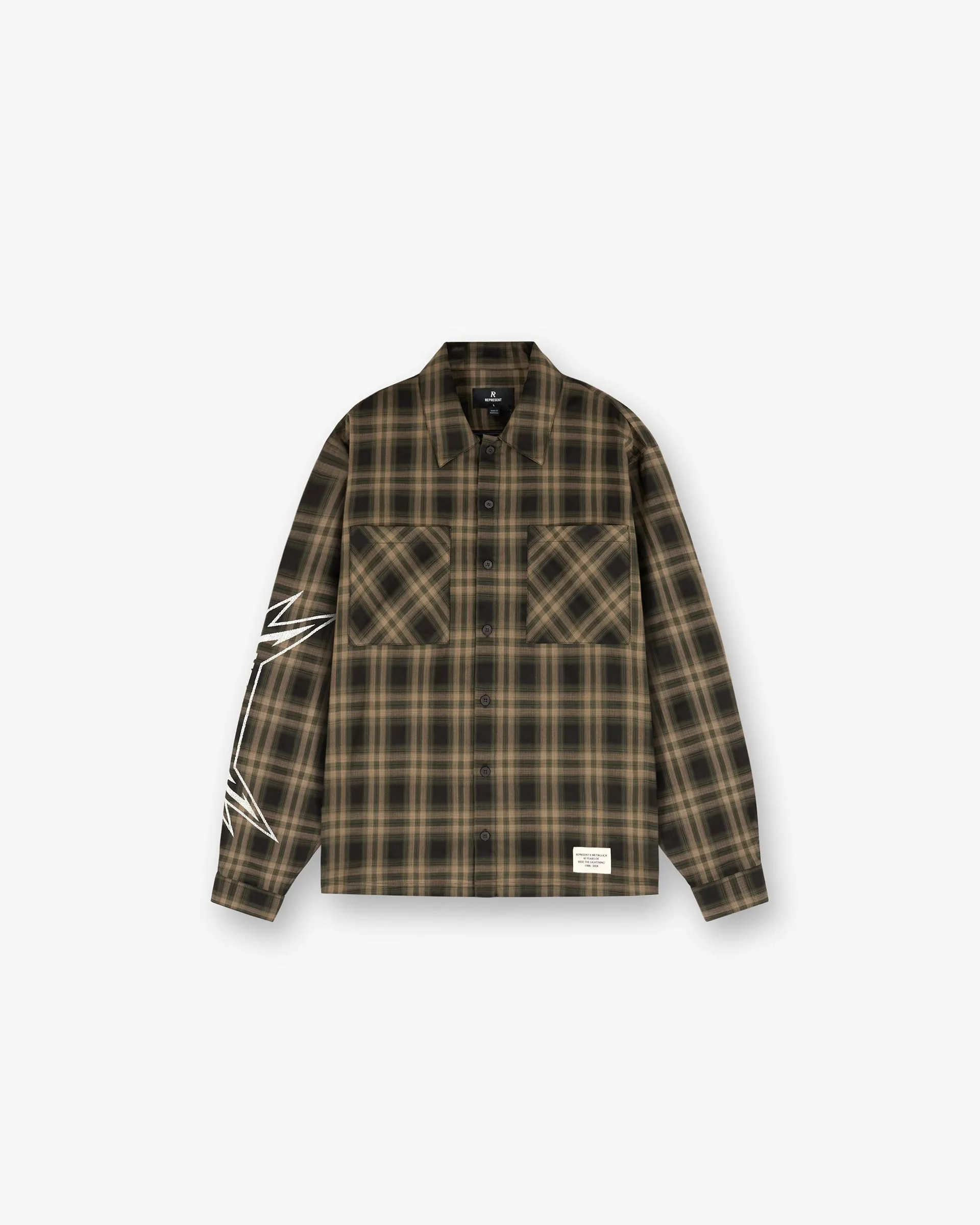 Represent X Metallica Flannel Shirt - Tobacco sold by Represent