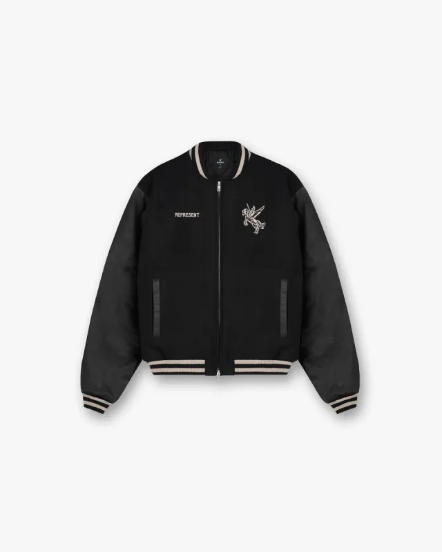 Mascot Wool Varsity Jacket - Jet Black sold by Represent