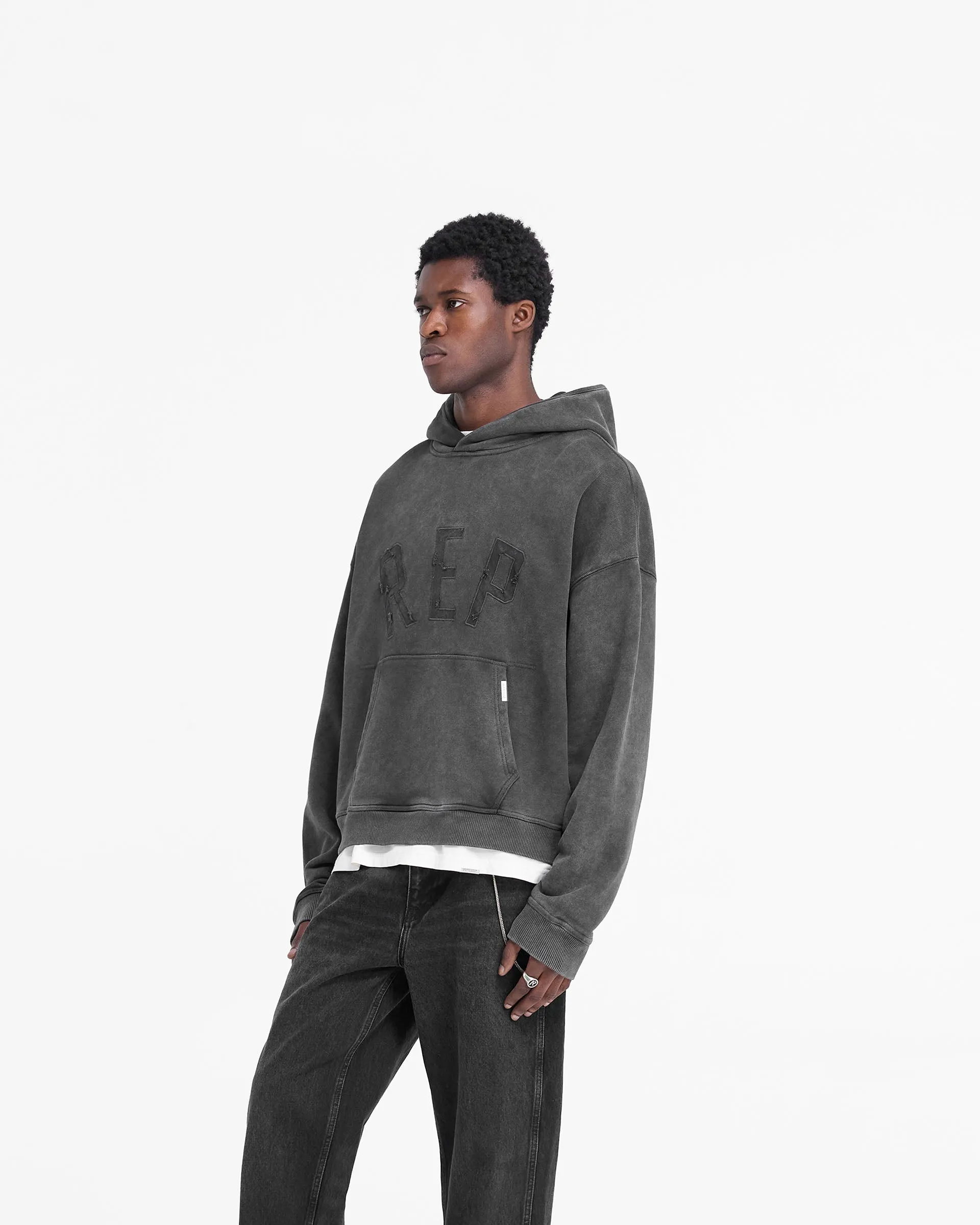 Rep Applique Hoodie - Vintage Black sold by Represent product image thumbnail 2