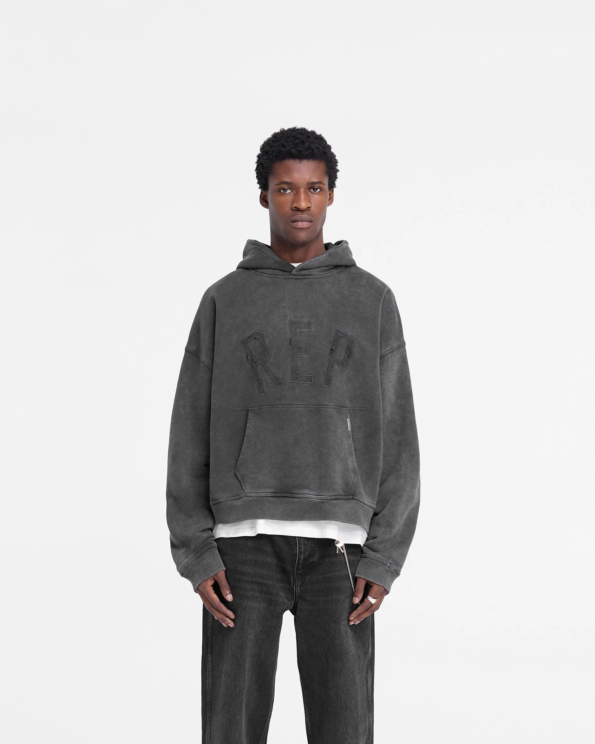 Rep Applique Hoodie - Vintage Black sold by Represent product image thumbnail 3