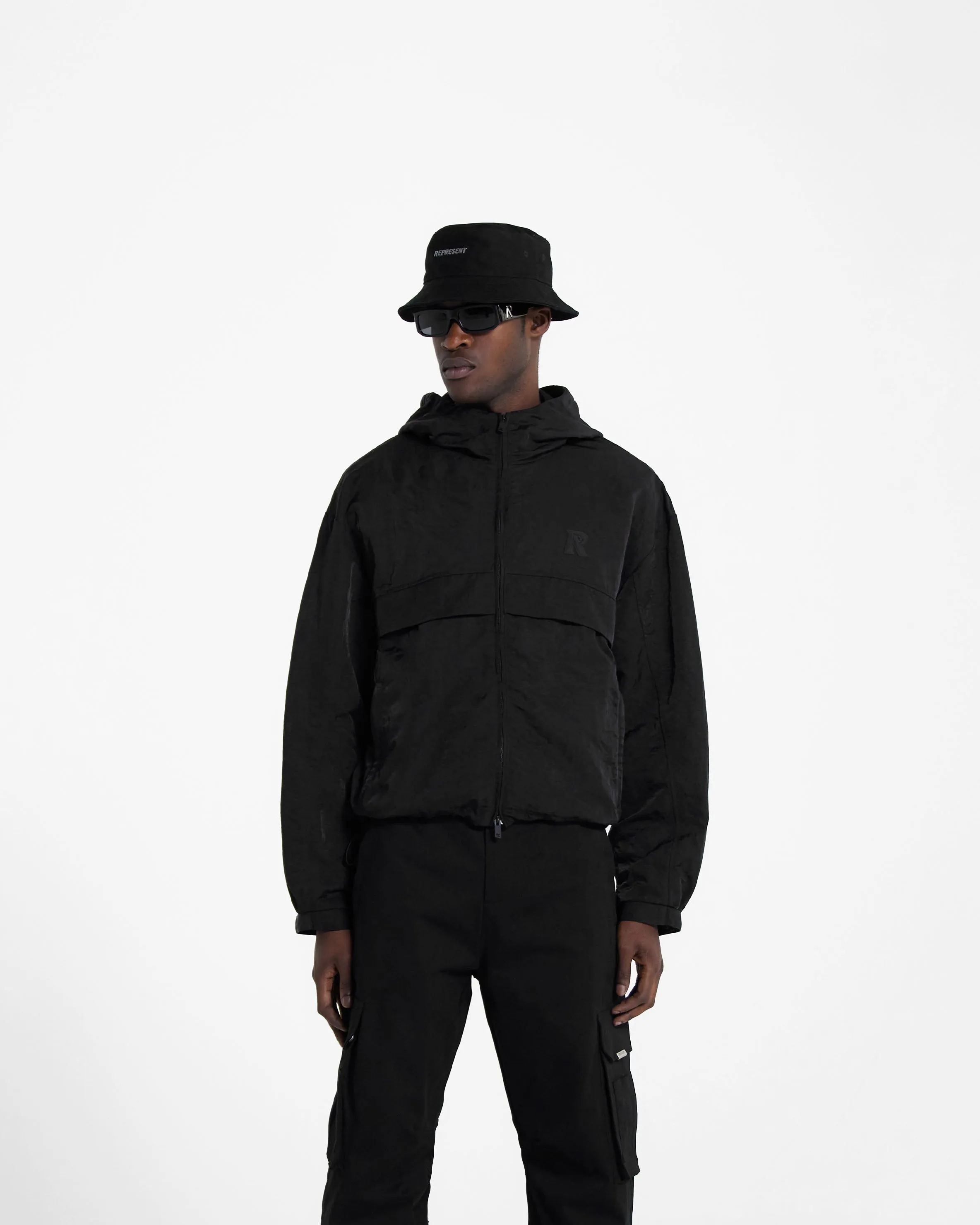Hooded Track Jacket - Jet Black sold by Represent product image thumbnail 2