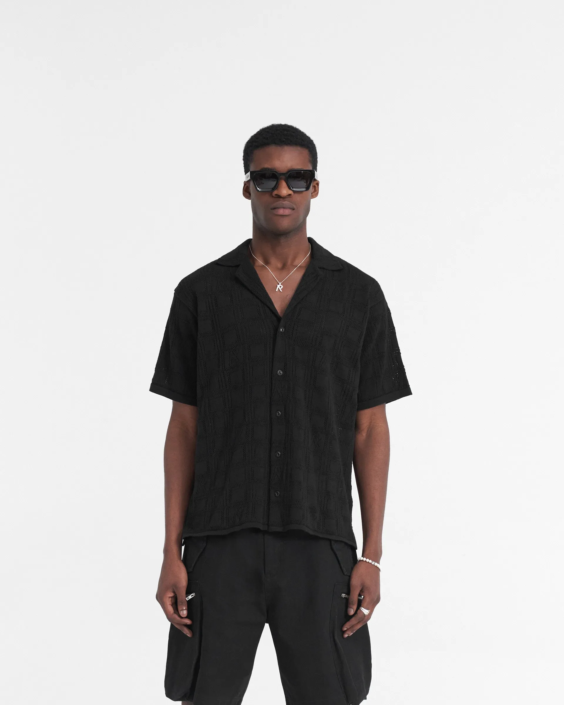 Lace Knit Shirt - Black sold by Represent product image thumbnail 3