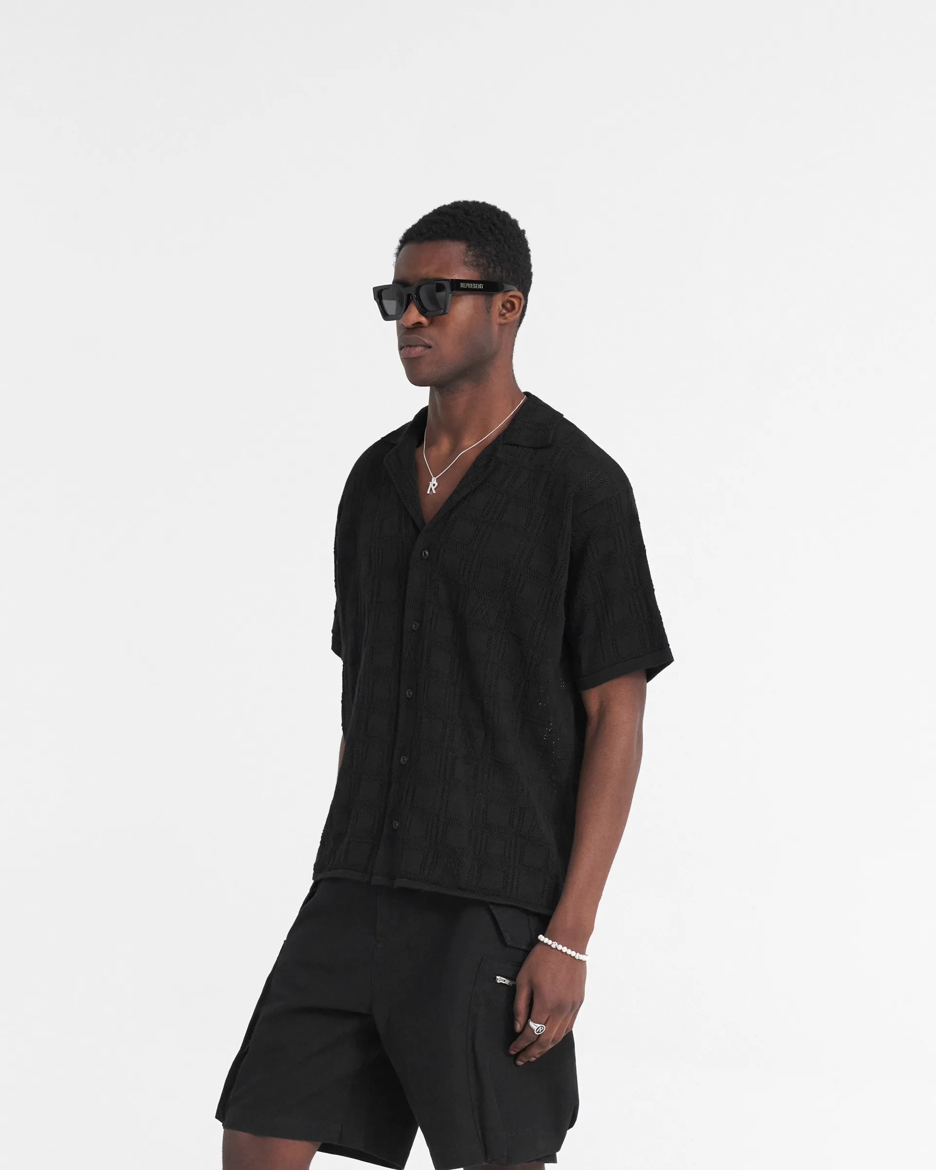 Lace Knit Shirt - Black sold by Represent product image thumbnail 2