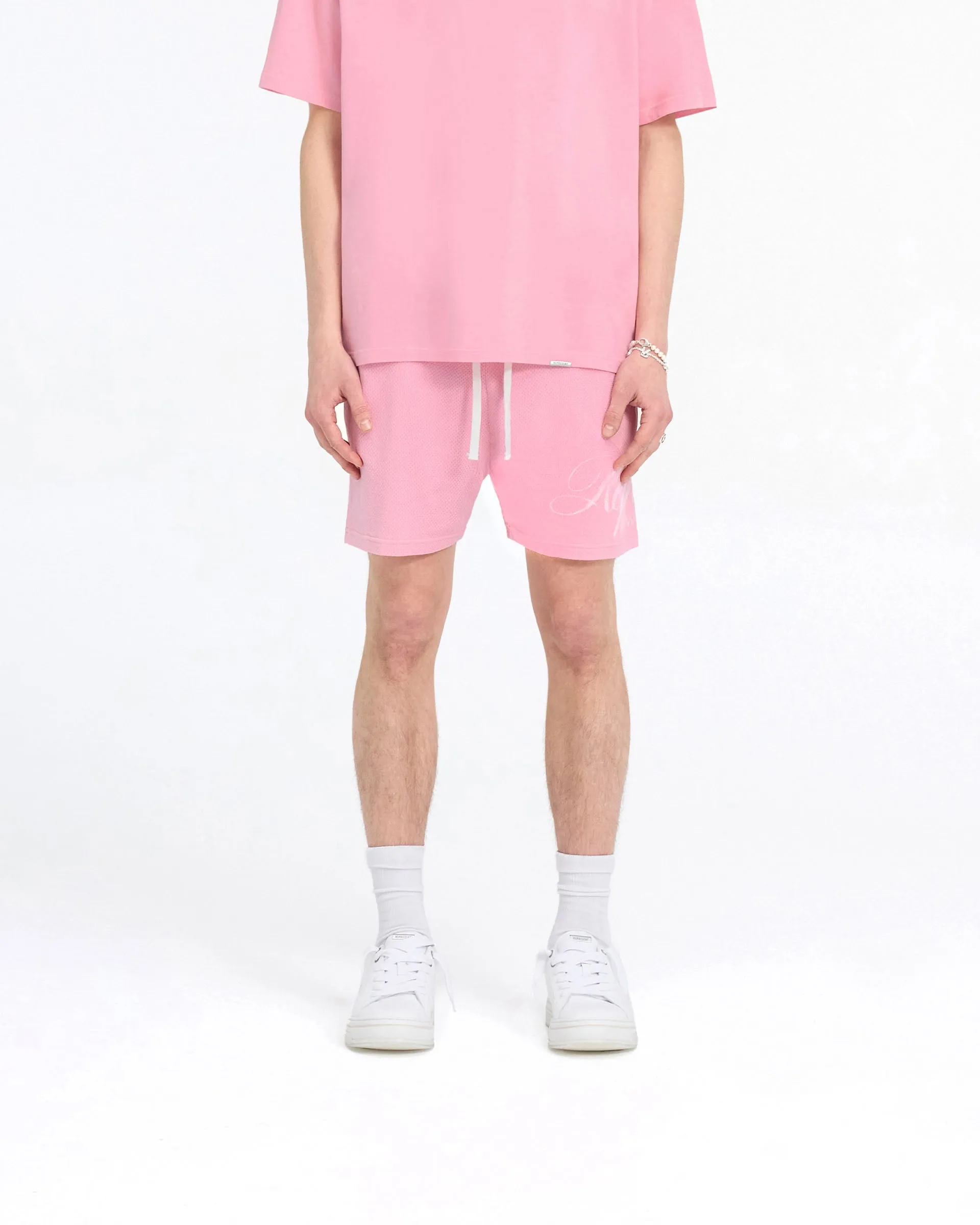Represent Owners Club Script Mesh Shorts - Pink sold by Represent product image thumbnail 3