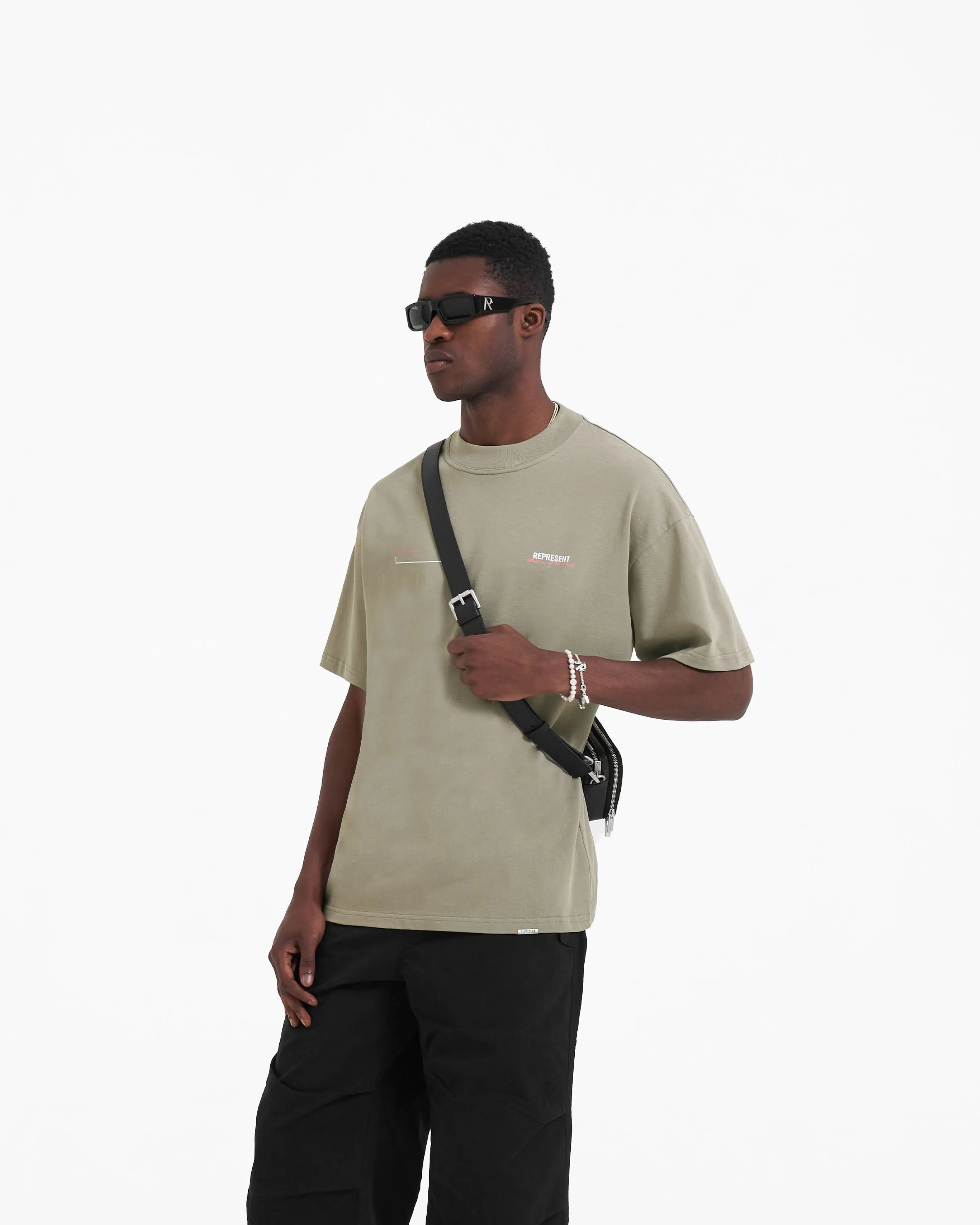 Patron Of The Club T-Shirt - Khaki Pink sold by Represent product image thumbnail 4