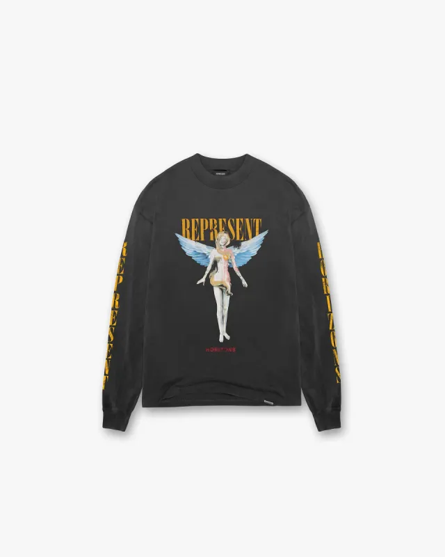 Reborn Long Sleeve T-Shirt - Aged Black sold by Represent