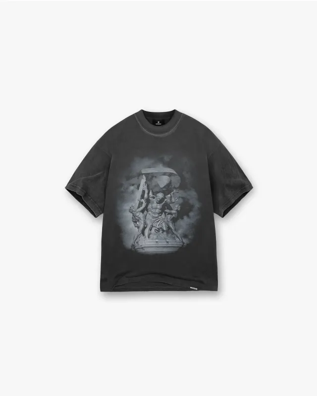 Atlas T-Shirt - Stained Black sold by Represent