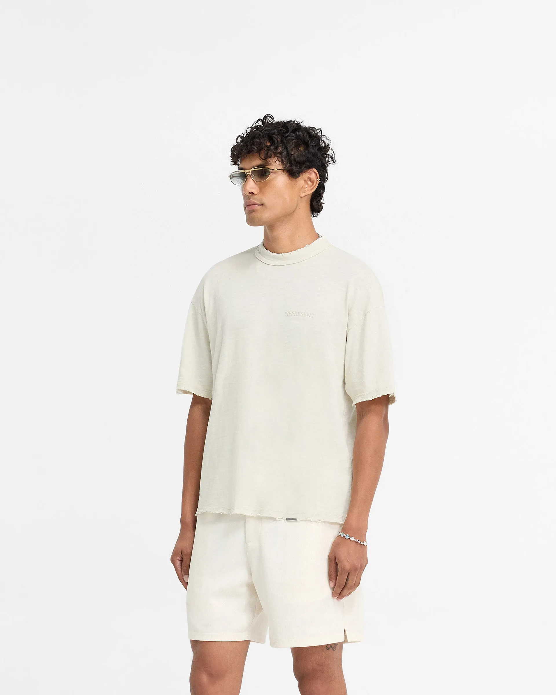 Slub T-Shirt - White Sand sold by Represent product image thumbnail 2