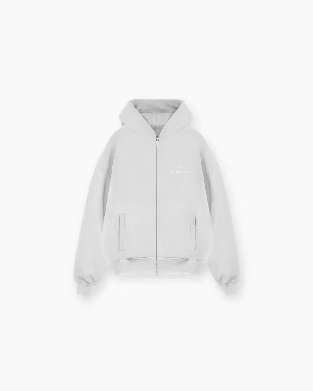 Represent Owners Club Stamp Zip Up Hoodie - Ash Grey made by Represent