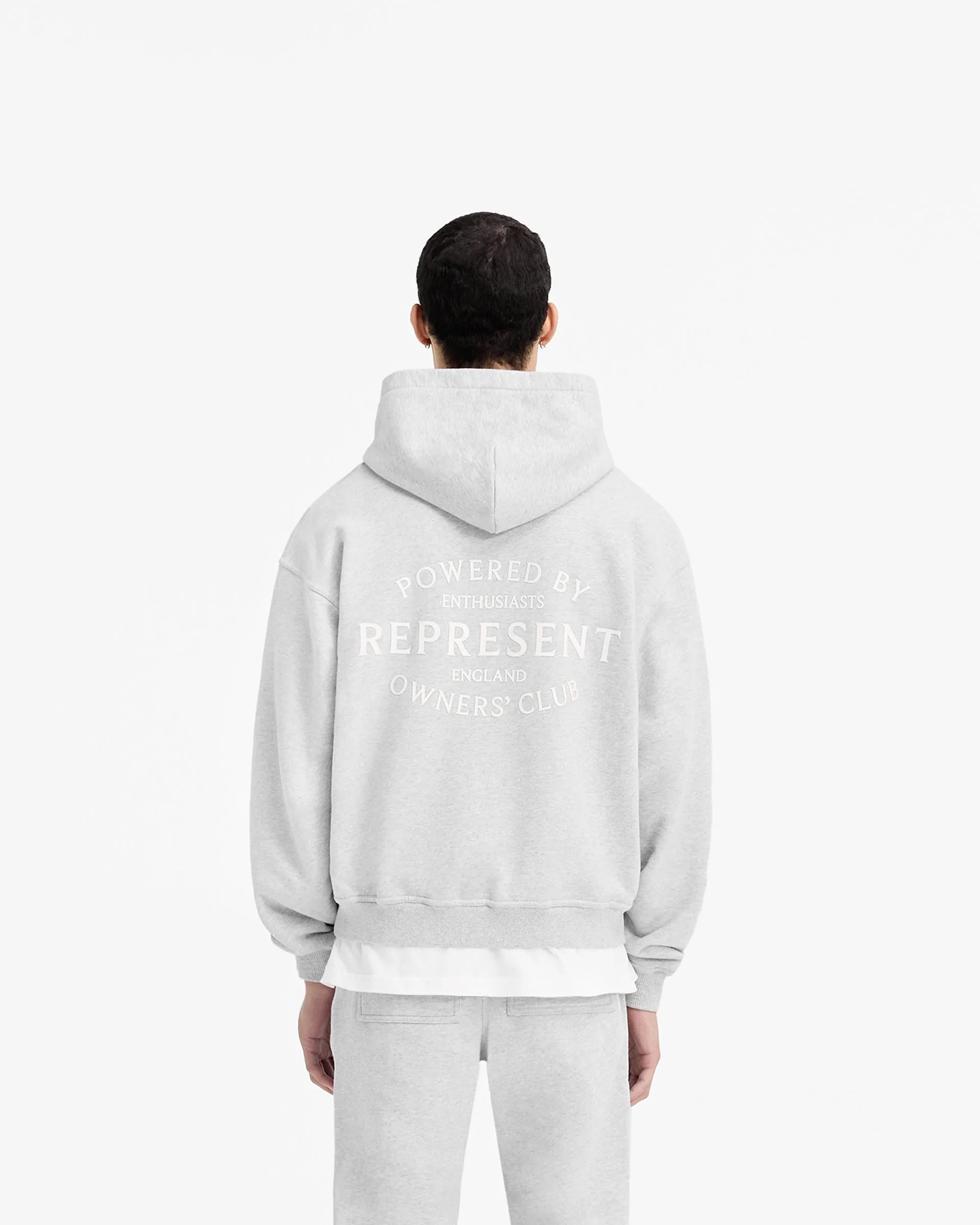 Represent Owners Club Stamp Zip Up Hoodie - Ash Grey sold by Represent product image thumbnail 5