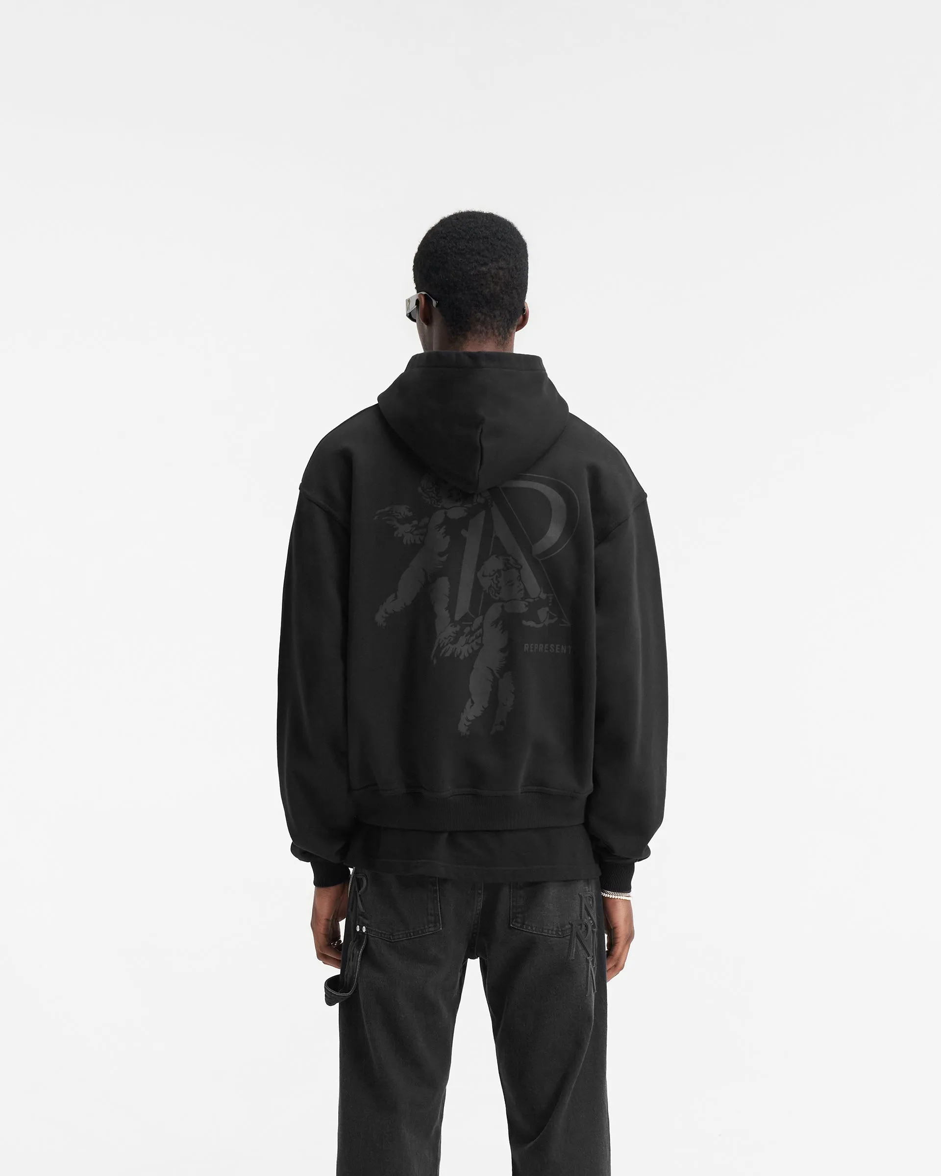 Cherub Initial Zip Hoodie - Black sold by Represent product image thumbnail 4