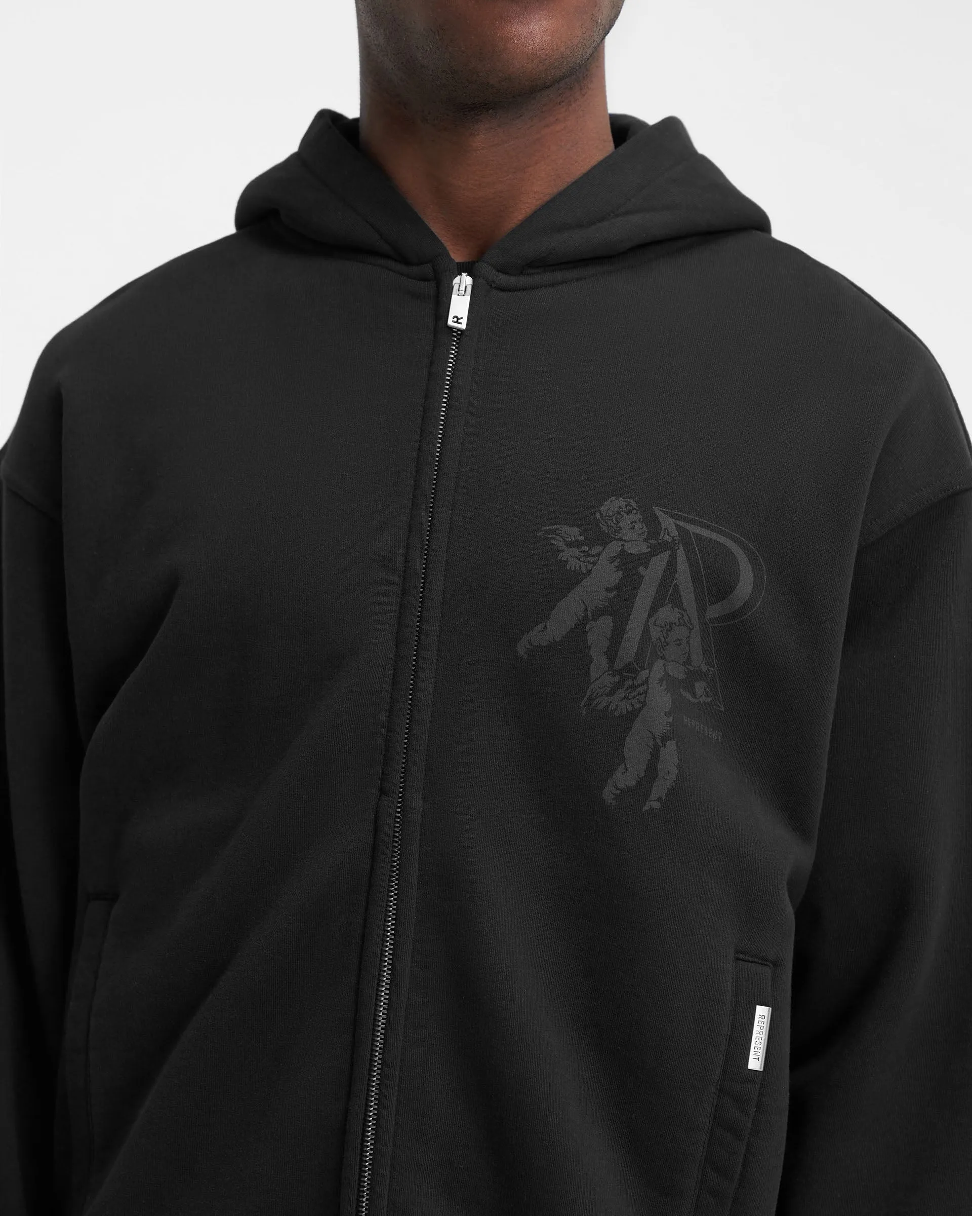 Cherub Initial Zip Hoodie - Black sold by Represent product image thumbnail 5