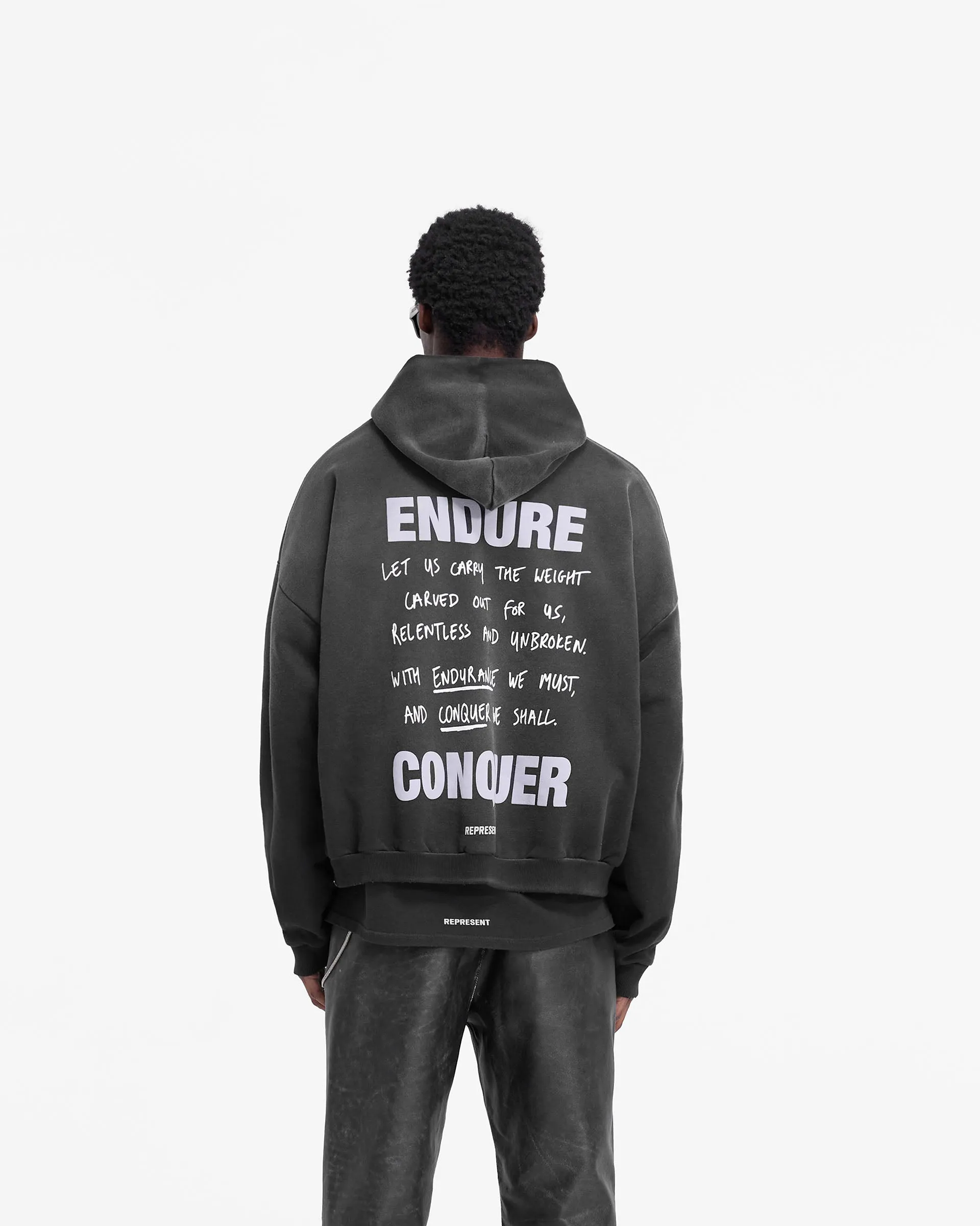 Atlas Hoodie - Stained Black sold by Represent product image thumbnail 5