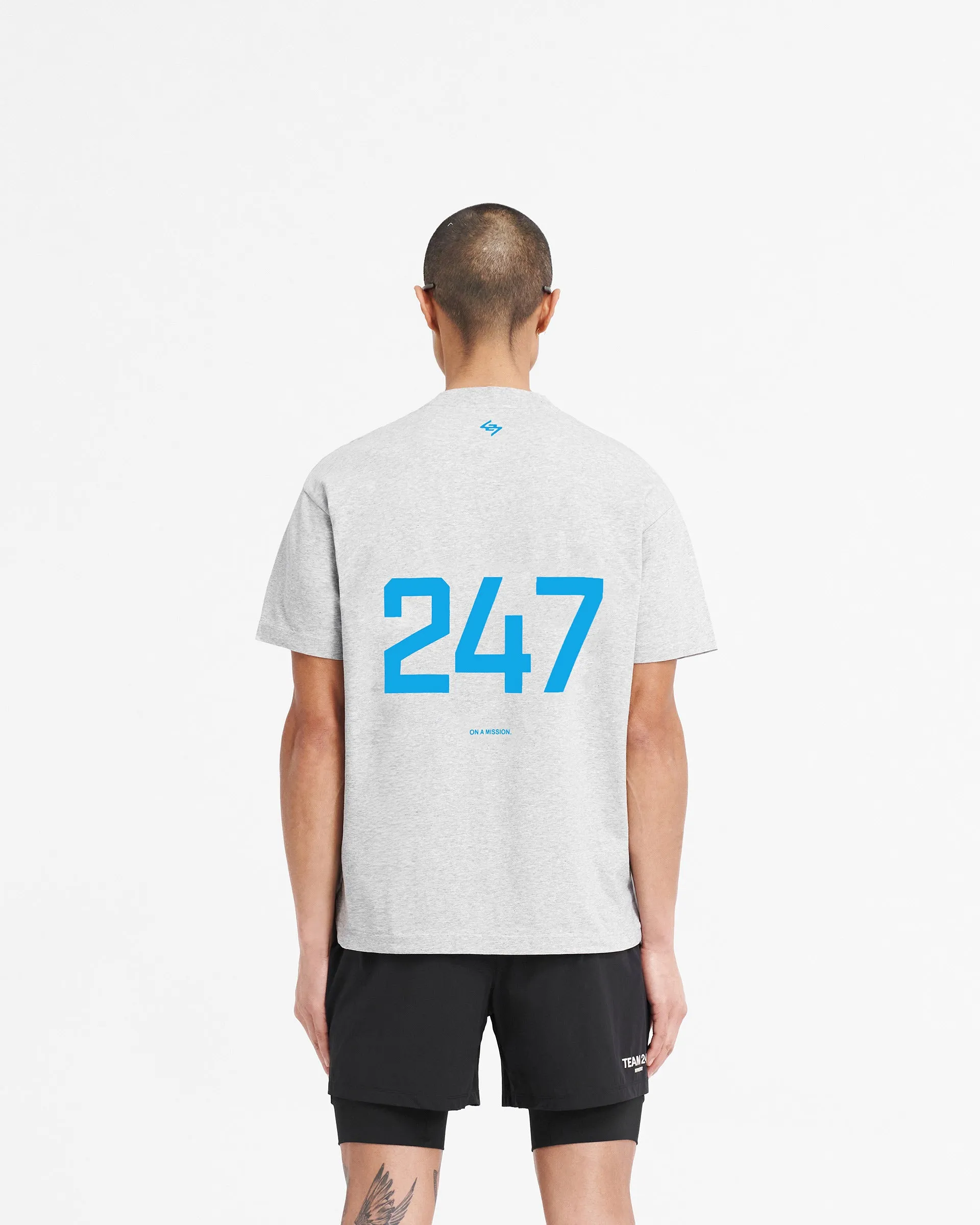247 Oversized T-Shirt - Ash Grey Electric Blue sold by Represent product image thumbnail 5