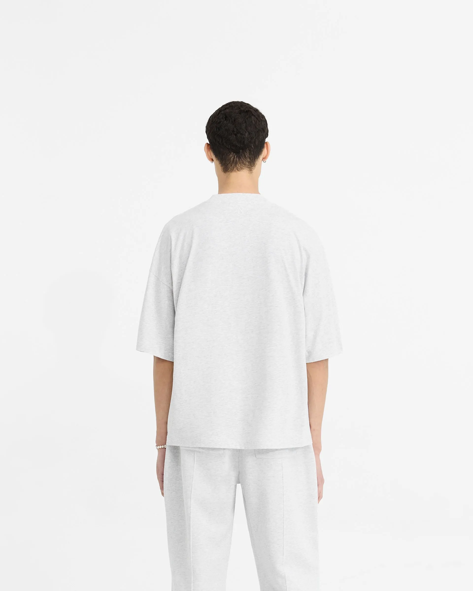 Initial Boxy T-Shirt - Ice Grey Marl sold by Represent product image thumbnail 4