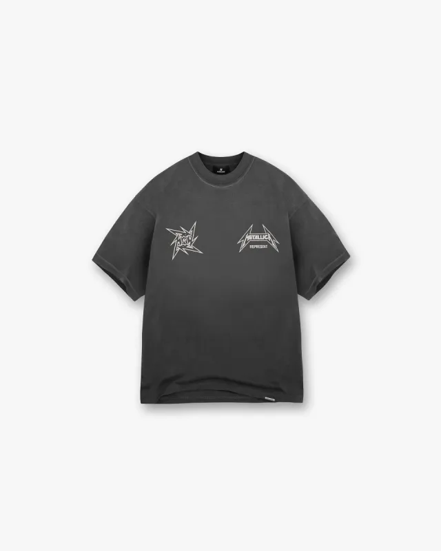Represent X Metallica Local Crew T-Shirt - Stained Black made by Represent