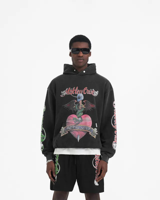 Represent x Mötley Crüe™️ Without You Hoodie - Aged Black | Parallel