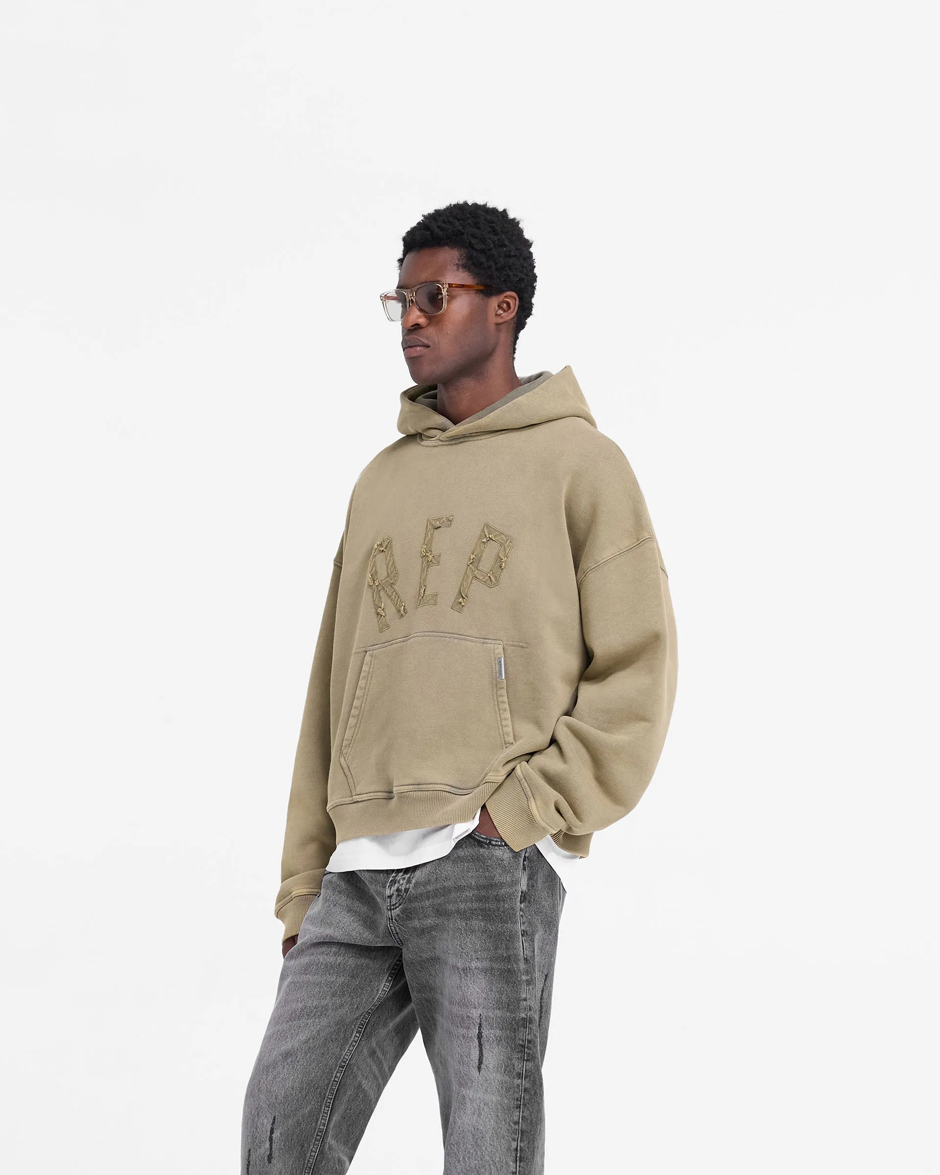 Rep Applique Hoodie - Fawn sold by Represent product image thumbnail 2