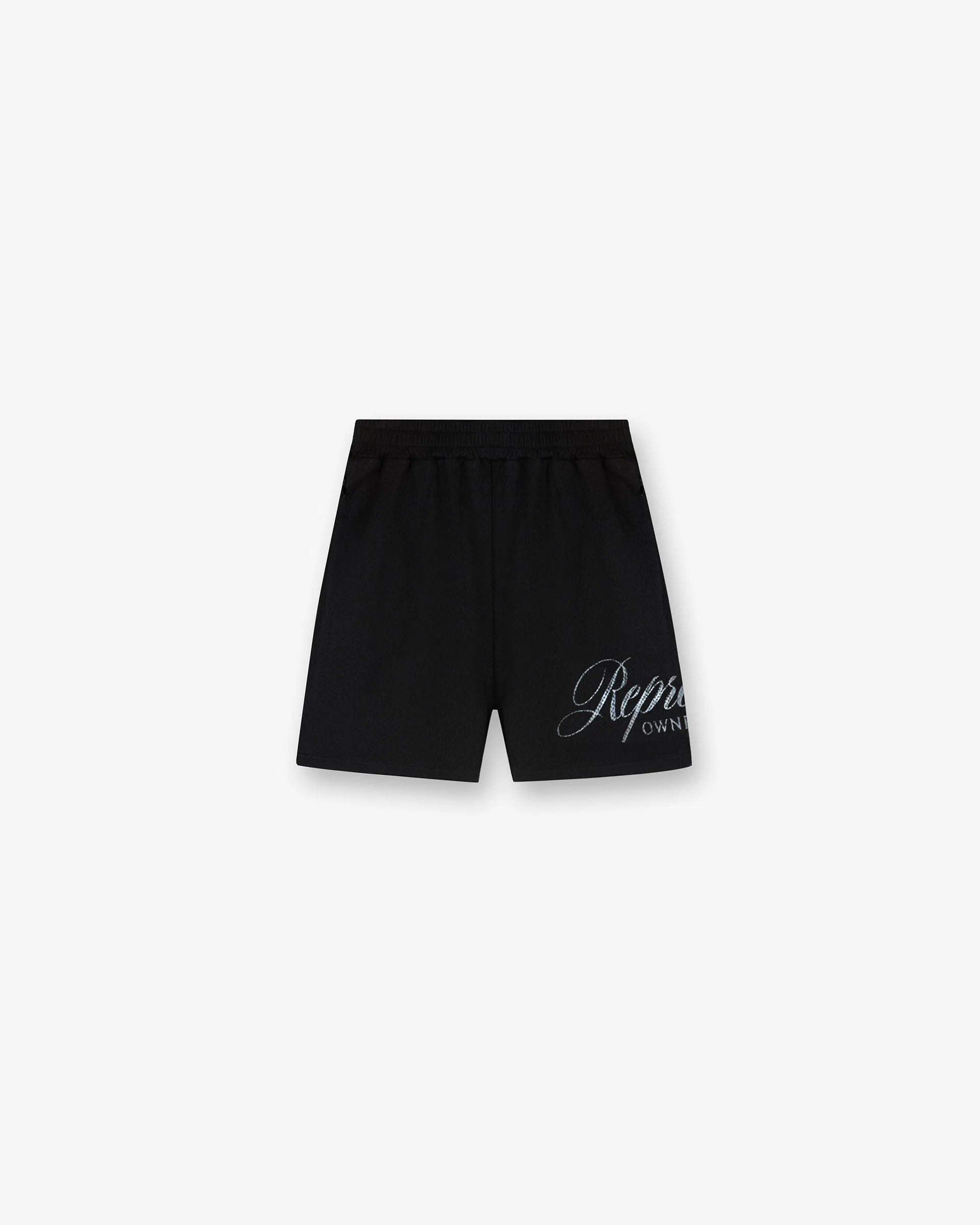 Represent Owners Club Script Mesh Shorts - Black sold by Represent