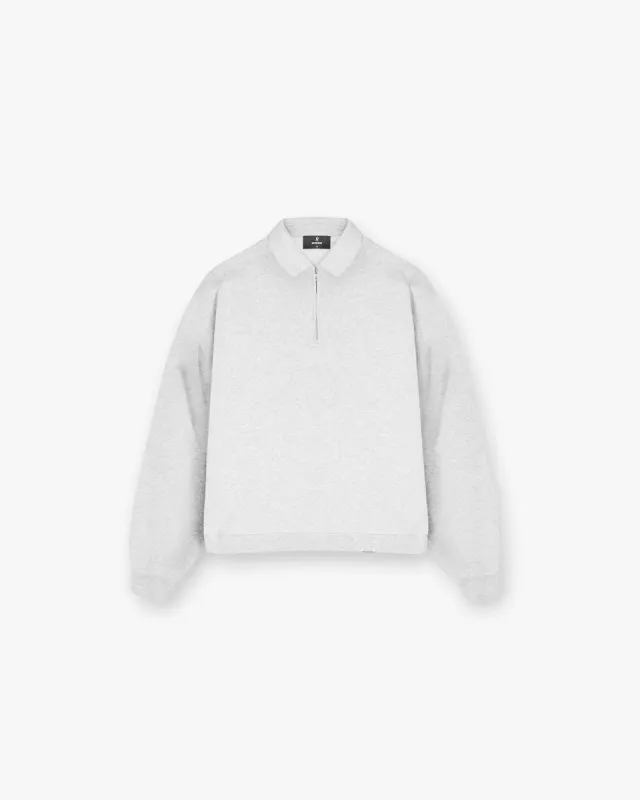Initial Boxy Quarter Zip - Ice Grey Marl sold by Represent