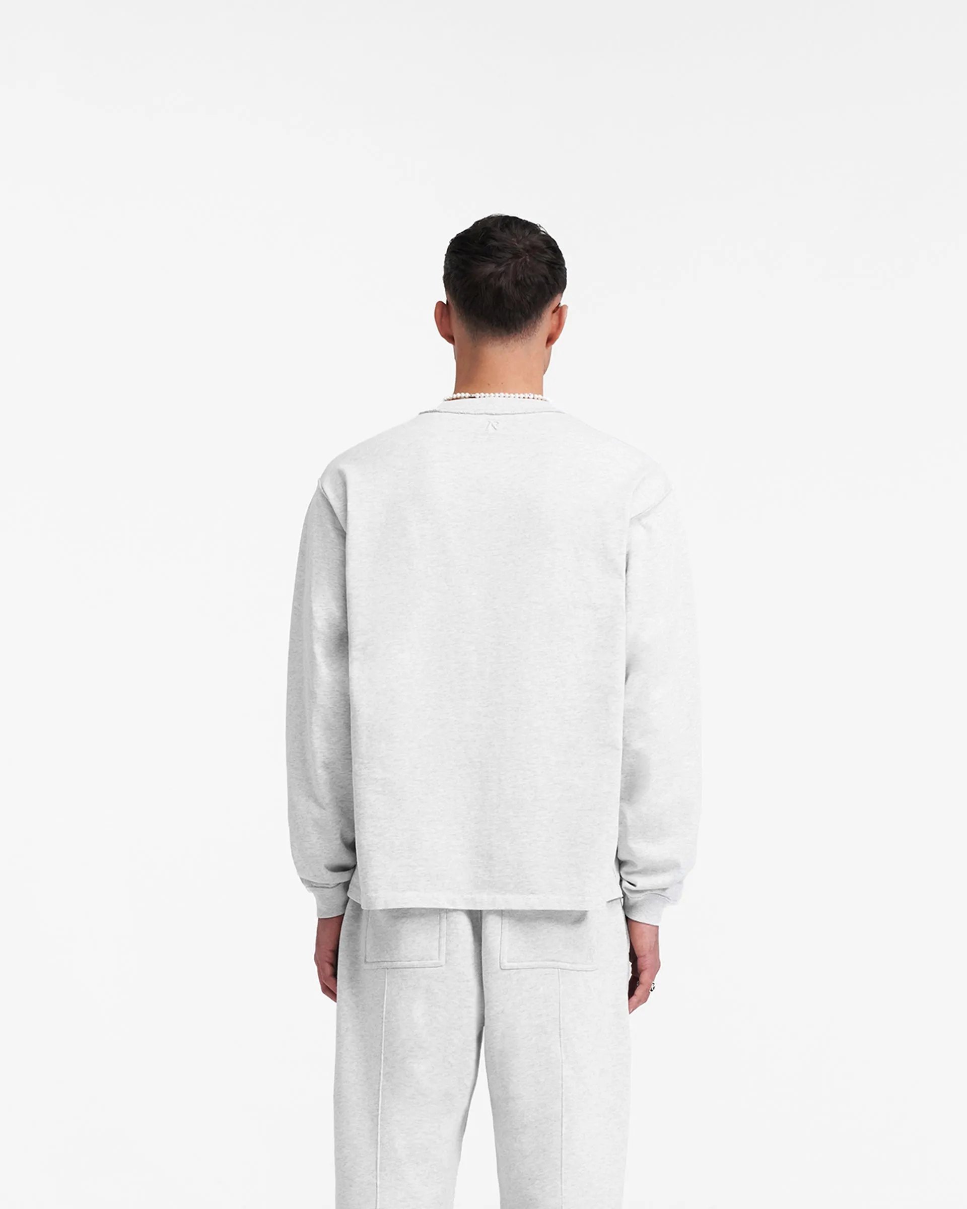 Heavyweight Initial Long Sleeve T-Shirt - Ice Grey Marl sold by Represent product image thumbnail 2