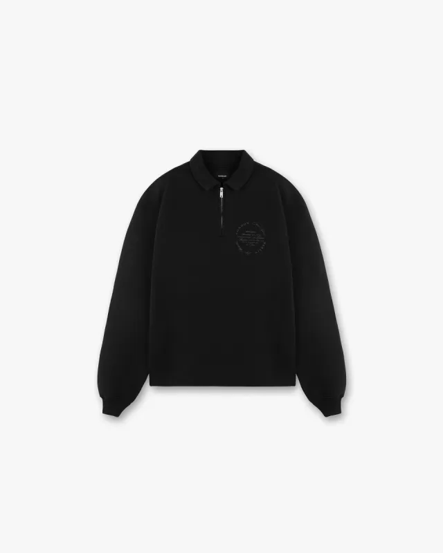 Season Tour Quarter Zip Sweater - Black made by Represent