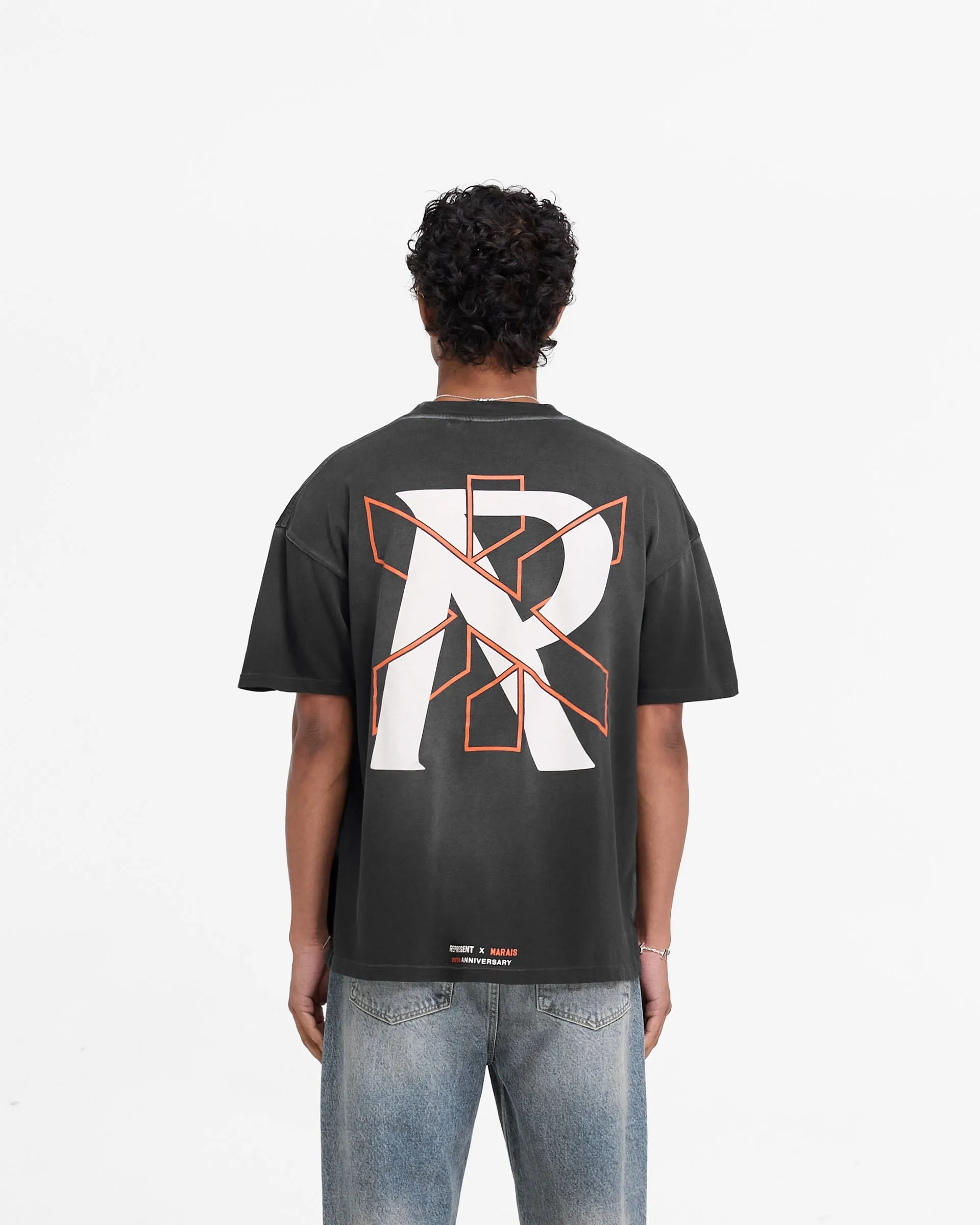 Represent X Marais Logo Lock Up T-Shirt - Aged Black sold by Represent product image thumbnail 5