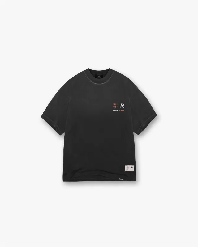 Represent X Marais Logo Lock Up T-Shirt - Aged Black sold by Represent