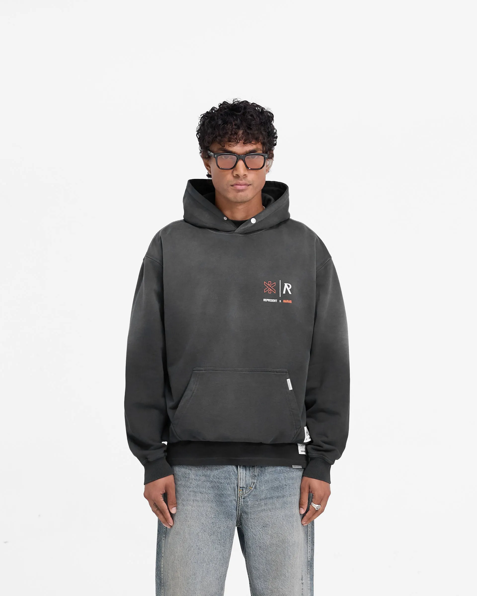 Represent X Marais Logo Lock Up Hoodie - Aged Black sold by Represent product image thumbnail 3