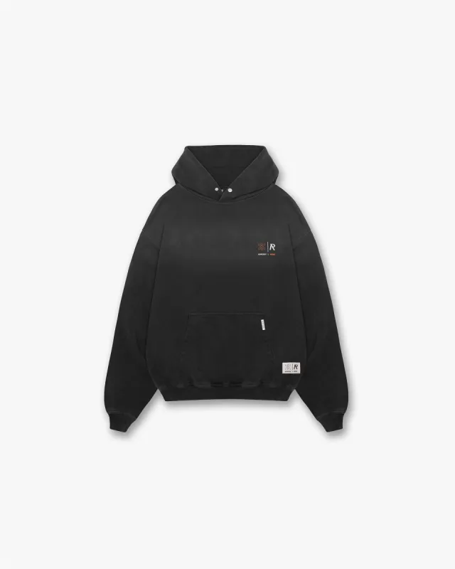 Represent X Marais Logo Lock Up Hoodie - Aged Black sold by Represent