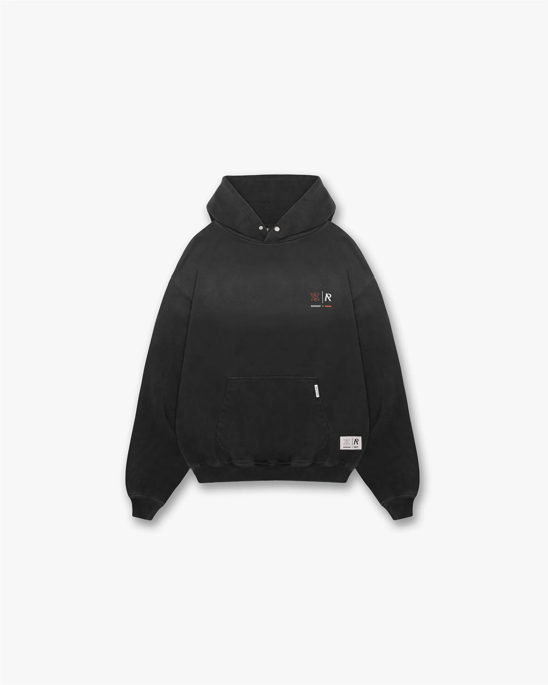 Represent X Marais Logo Lock Up Hoodie - Aged Black sold by Represent