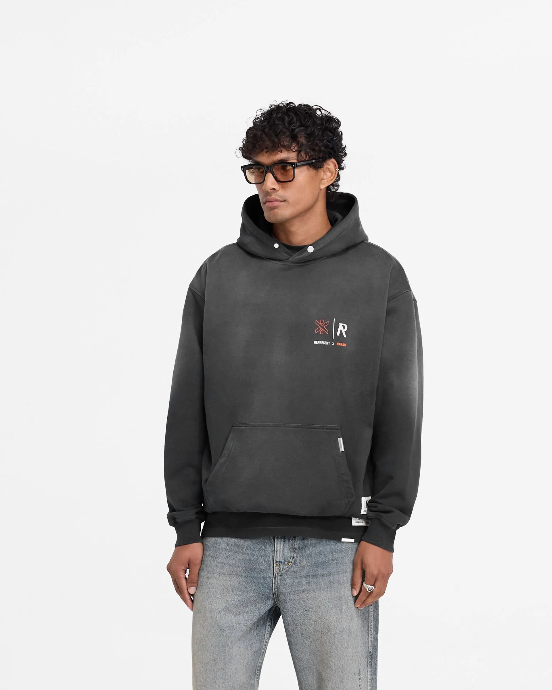 Represent X Marais Logo Lock Up Hoodie - Aged Black sold by Represent product image thumbnail 4