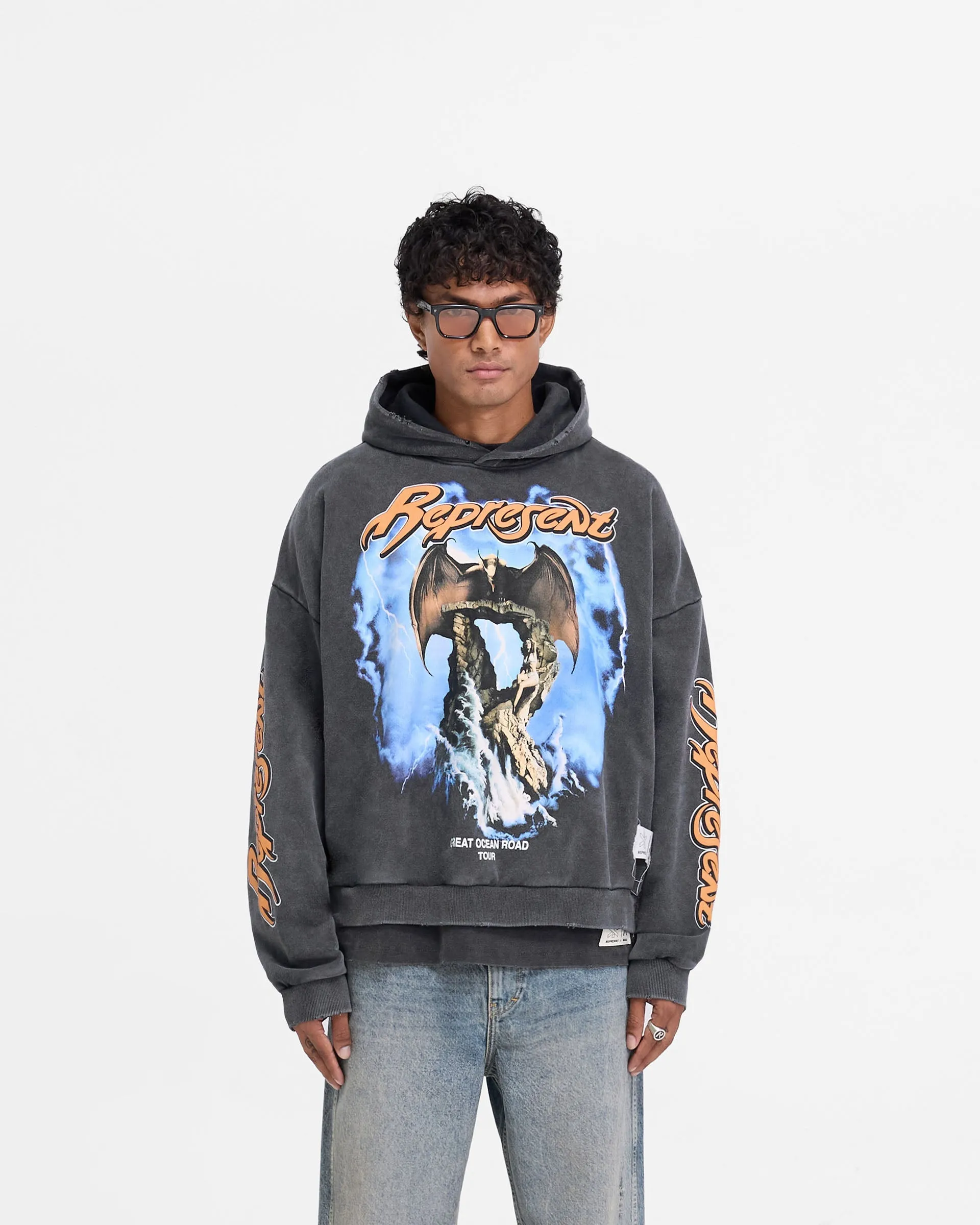Represent X Marais Great Ocean Boxy Hoodie - Vintage Grey sold by Represent product image thumbnail 3