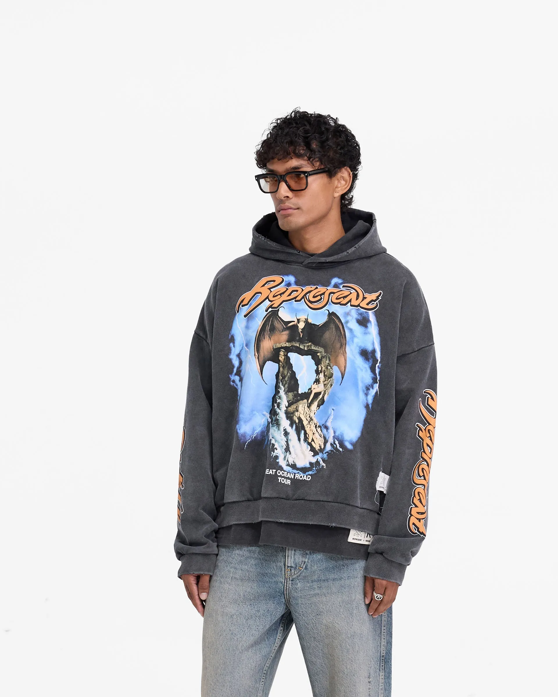 Represent X Marais Great Ocean Boxy Hoodie - Vintage Grey sold by Represent product image thumbnail 4