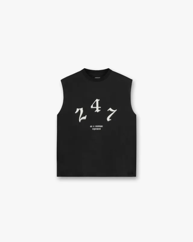 Vintage 247 Oversized Tank - Black Papyrus sold by Represent