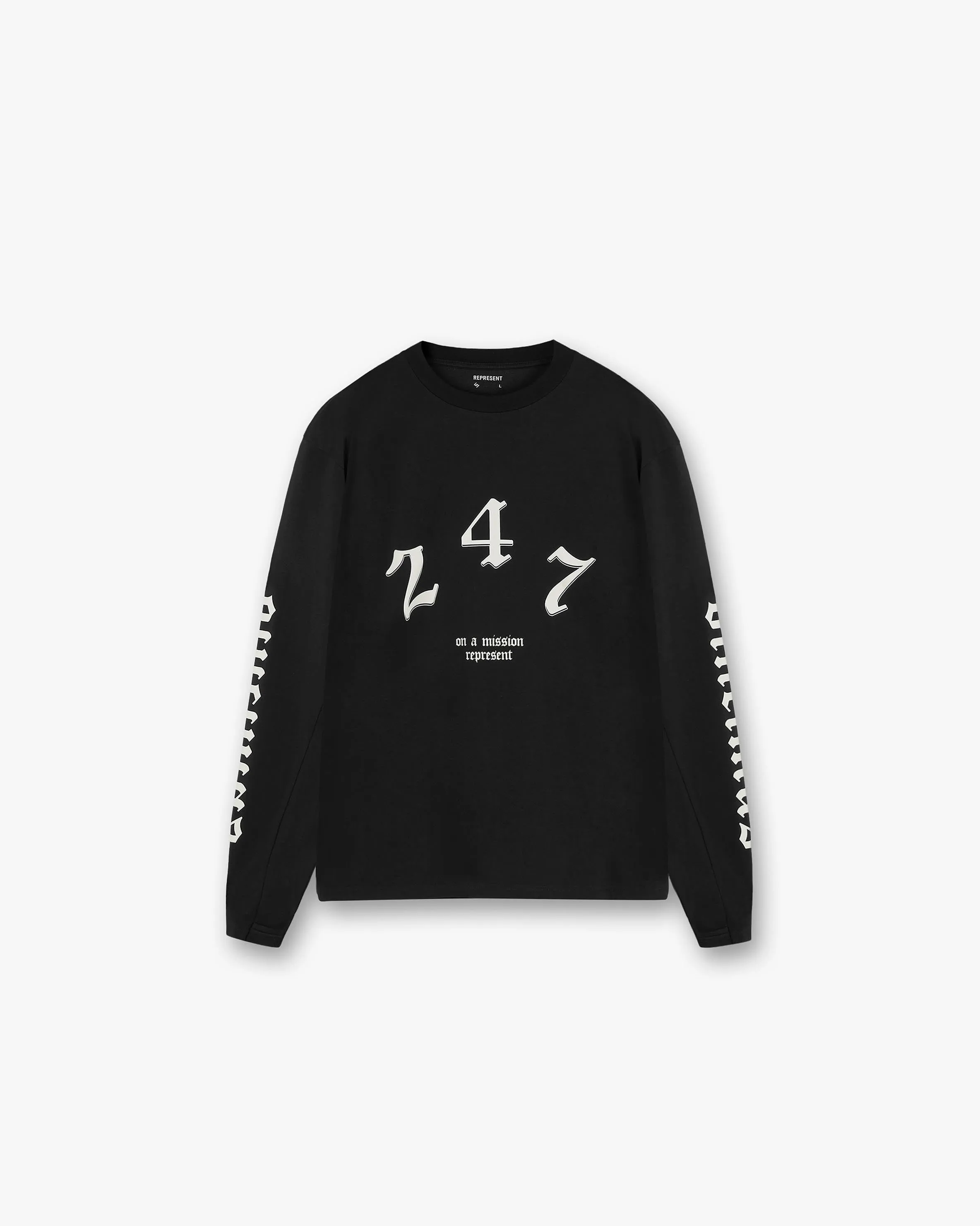 Vintage 247 Long Sleeve T-Shirt - Black Papyrus sold by Represent