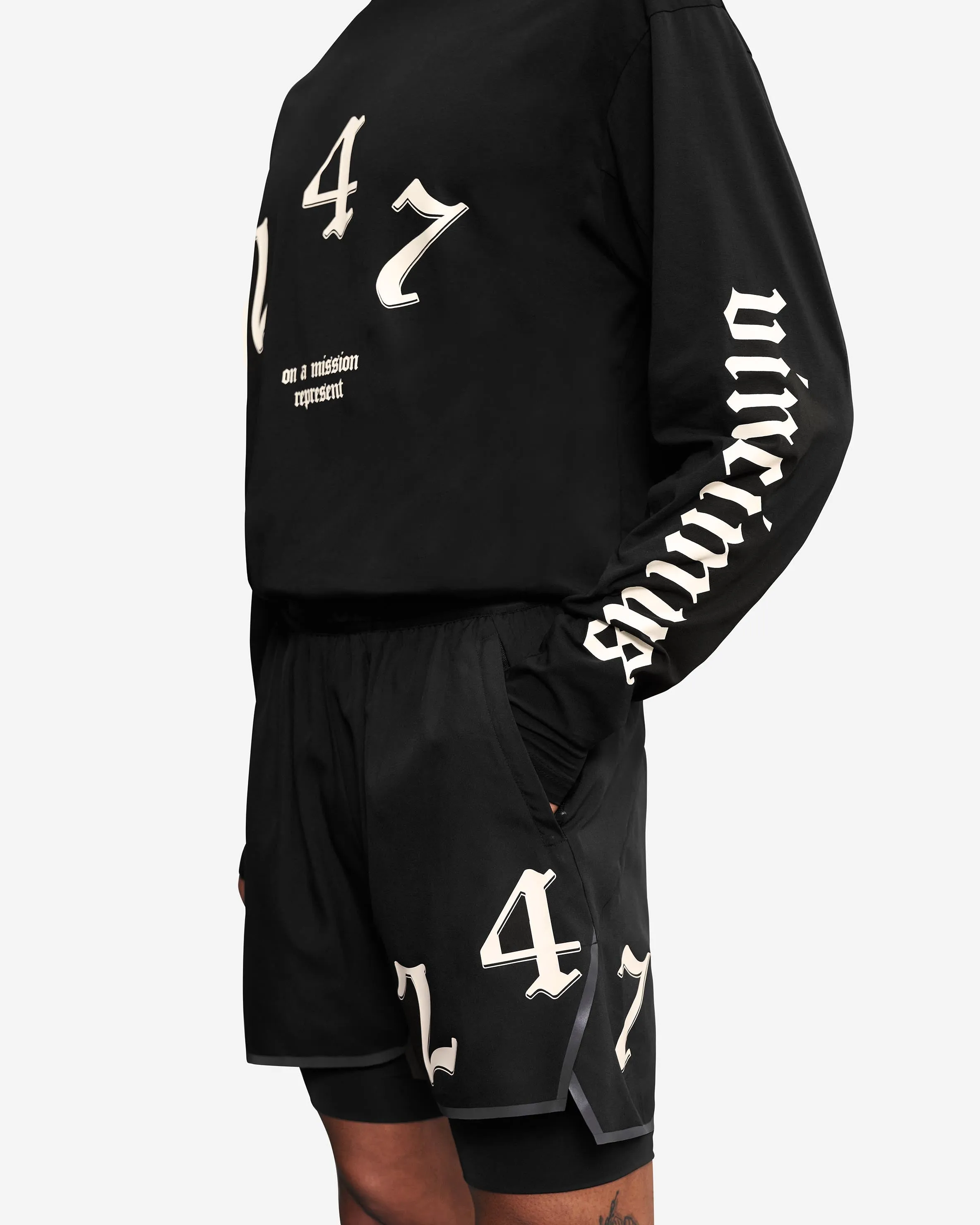 Vintage 247 Long Sleeve T-Shirt - Black Papyrus sold by Represent product image thumbnail 4