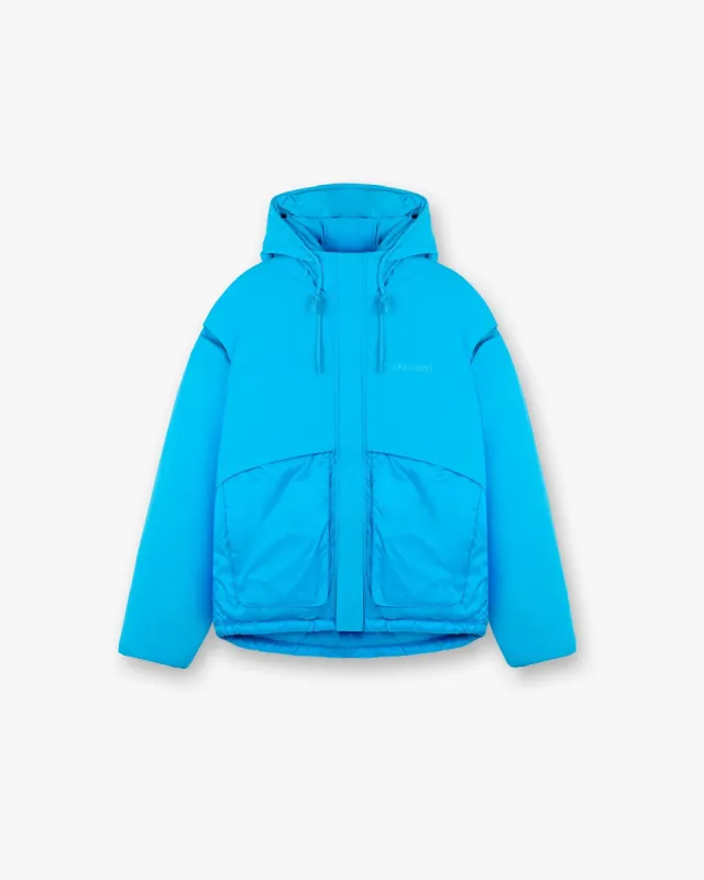 Layered Hooded Puffer - Electric Blue sold by Represent