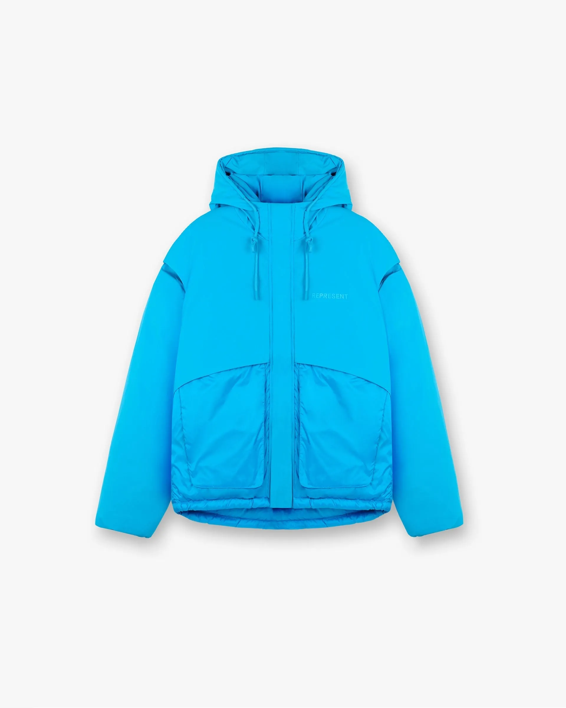 Layered Hooded Puffer - Electric Blue sold by Represent