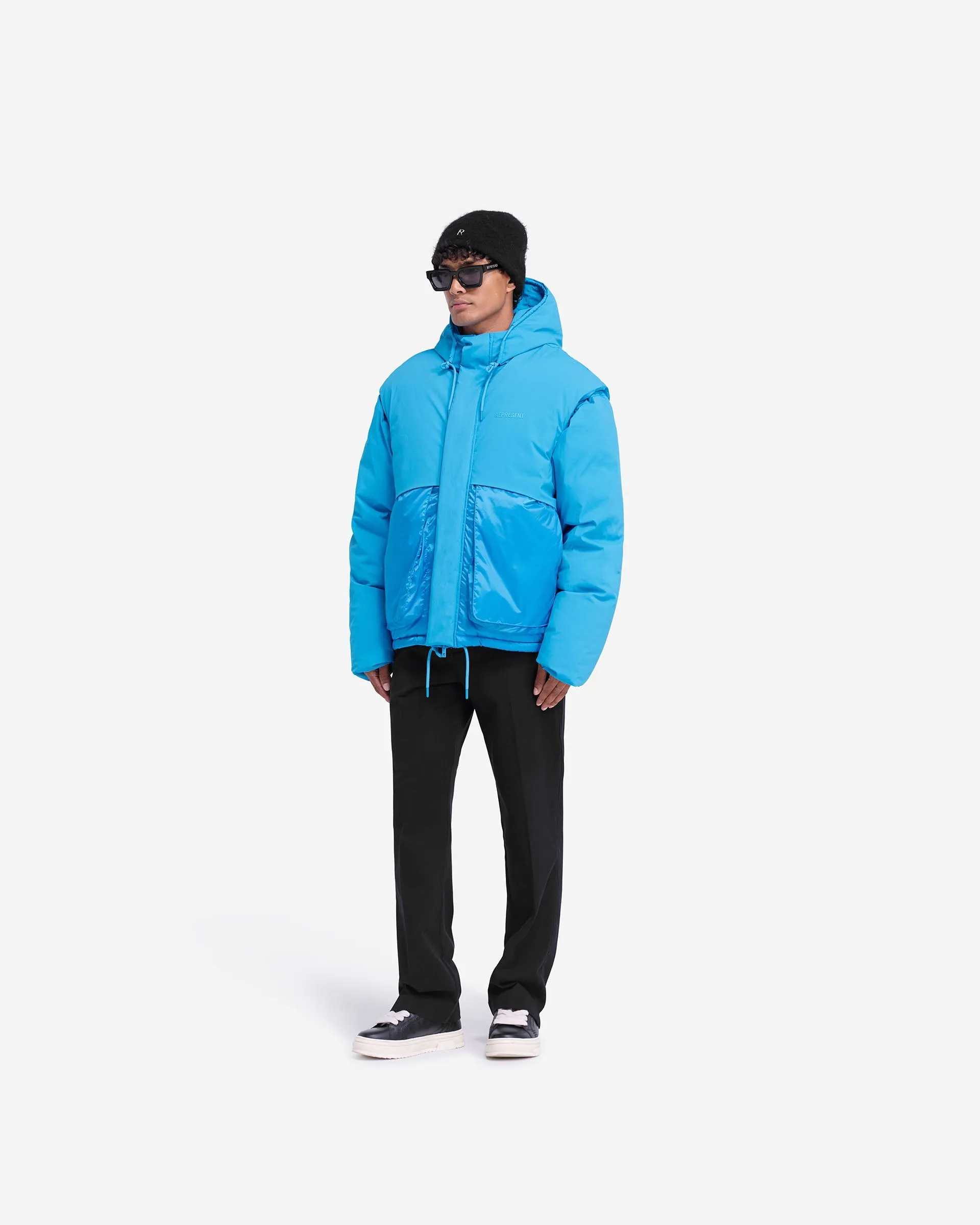 Layered Hooded Puffer - Electric Blue sold by Represent product image thumbnail 5