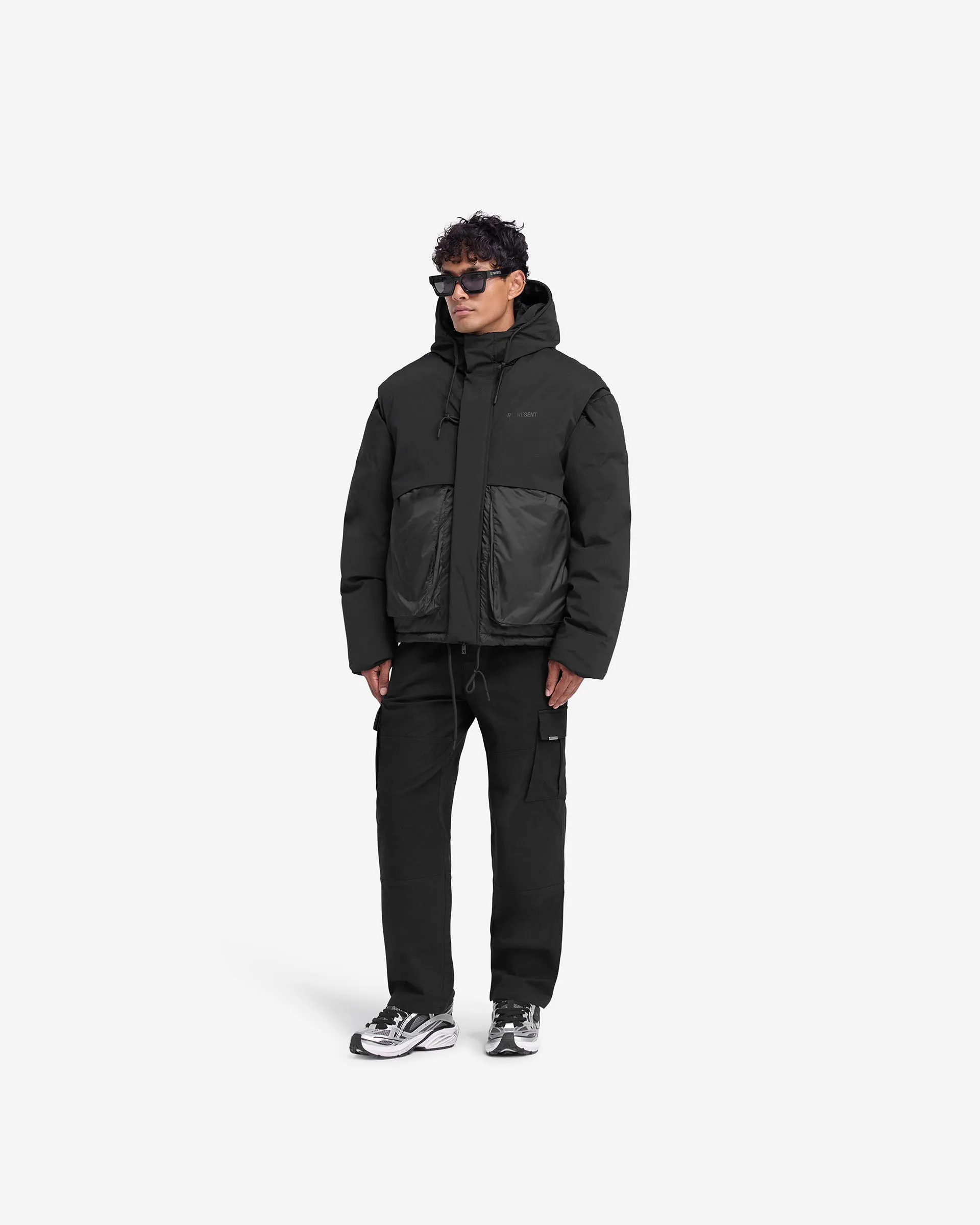 Layered Hooded Puffer - Jet Black sold by Represent product image thumbnail 5